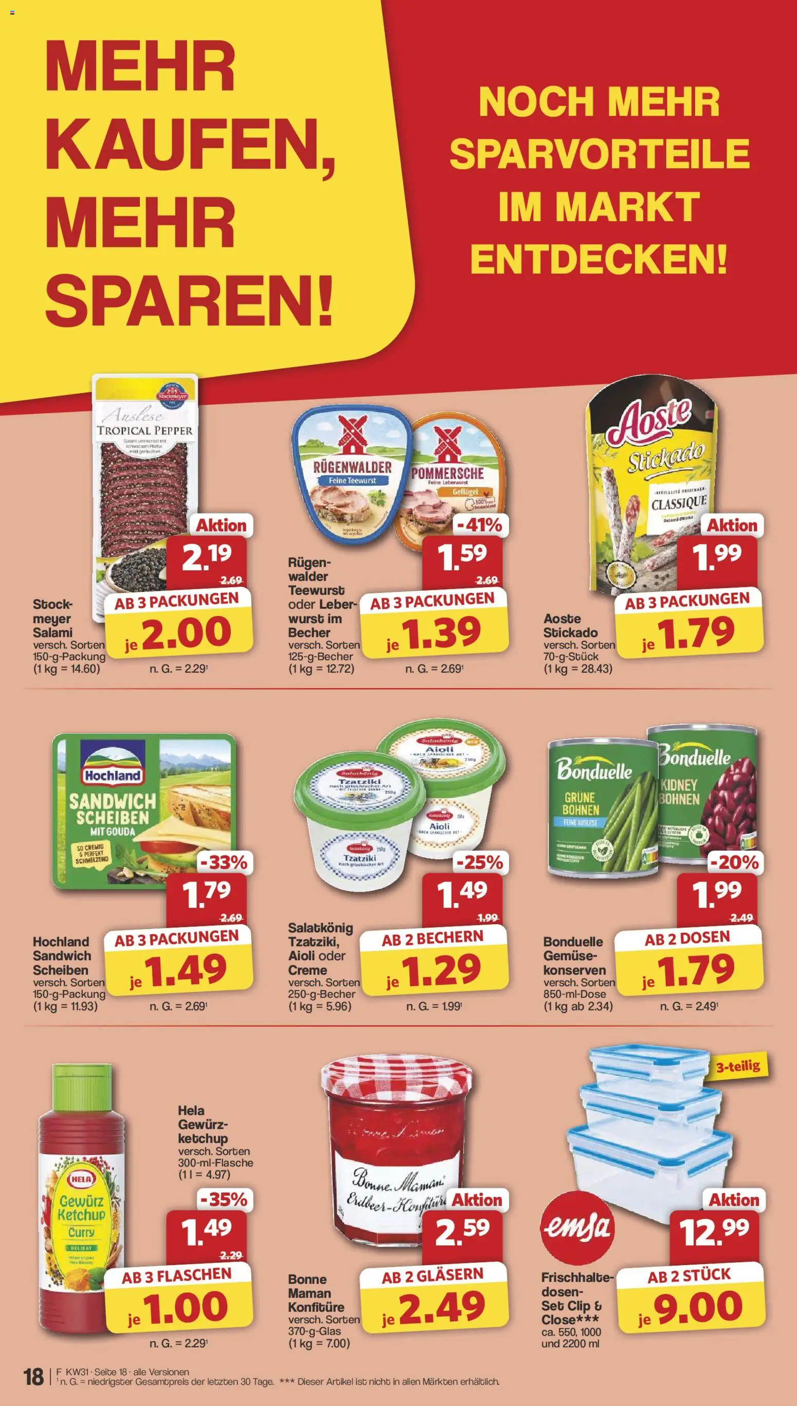 Famila Nordwest Prospekt – gültig ab 27.07.2026 | Seite: 18 | Produkte: Creme, Gemüse, Salami, Ketchup