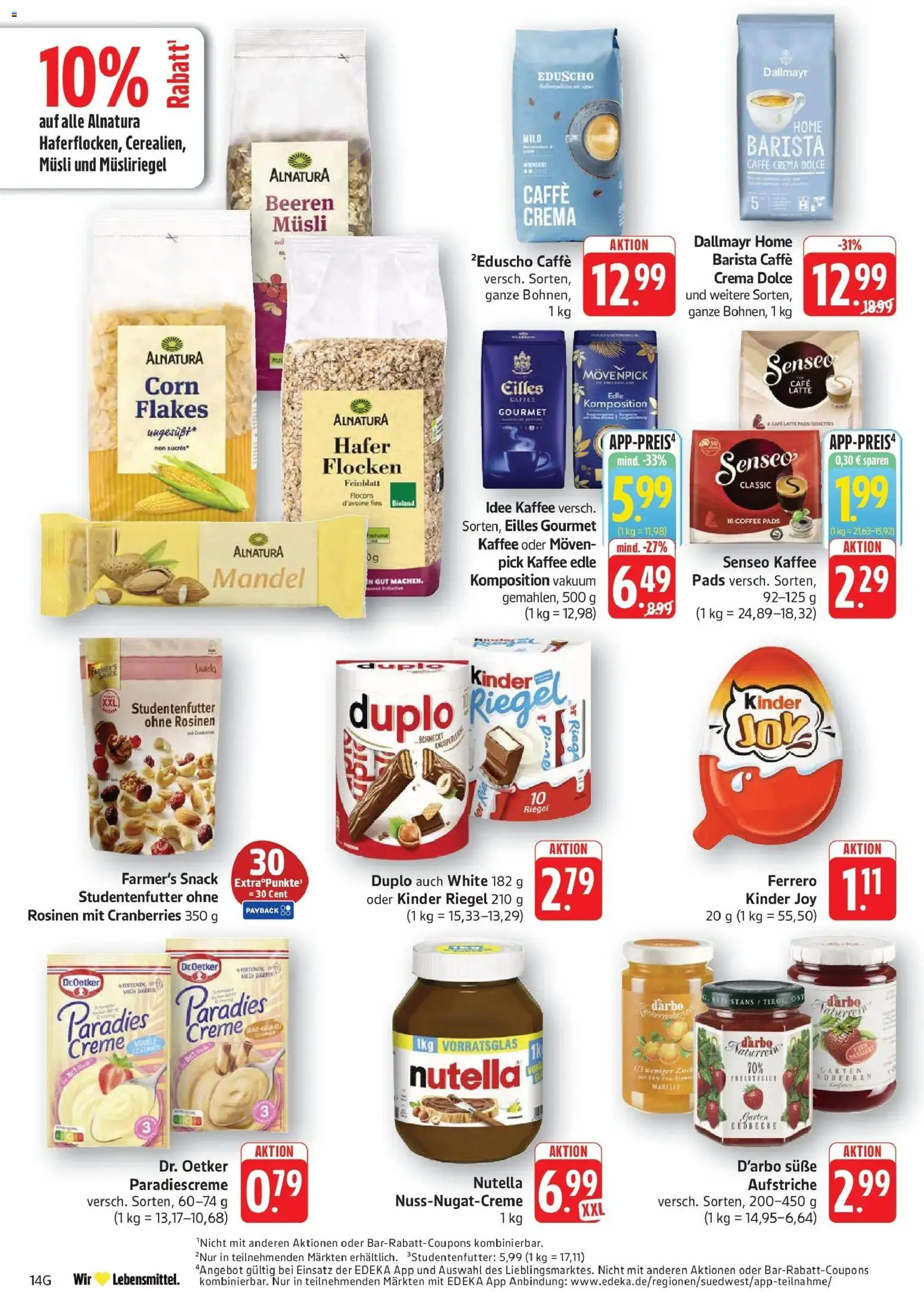 Edeka Prospekt Filderstadt-Bonlanden (ab 19.10.2026) » Angebote Online | Seite: 16 | Produkte: Musli, Kaffee, Nutella, Eduscho