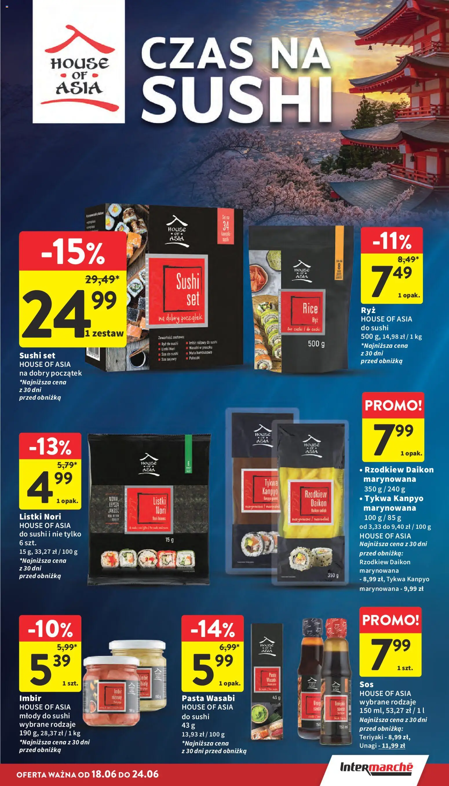 Intermarche gazetka od 18.06.2026 | Strona: 17 | Produkty: Nori, Mata bambusowa, Sos sojowy, Ryż