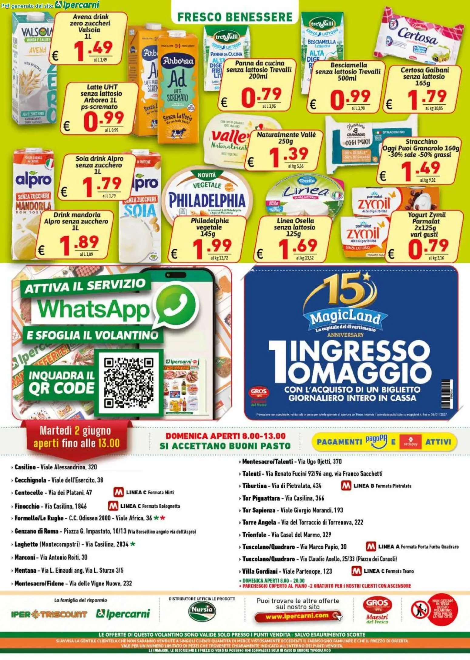 Volantino Ipercarni del 29.05.2026 | Pagina: 12 | Prodotti: Tè, Panna, Zucchero, Latte