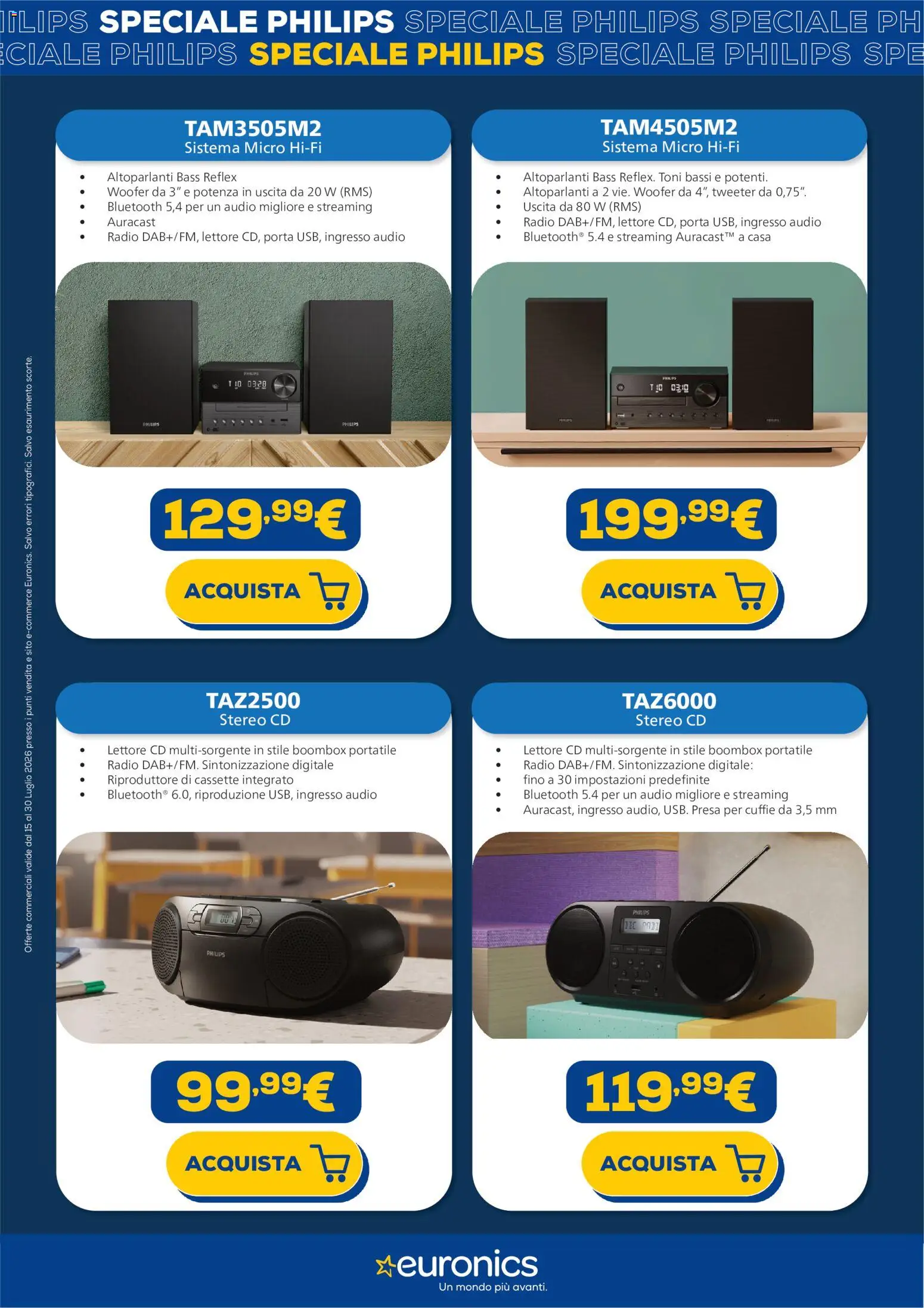 Volantino Euronics del 15/07/2026 | Pagina: 13 | Prodotti: Cd, Audio, Cuffie, Presa