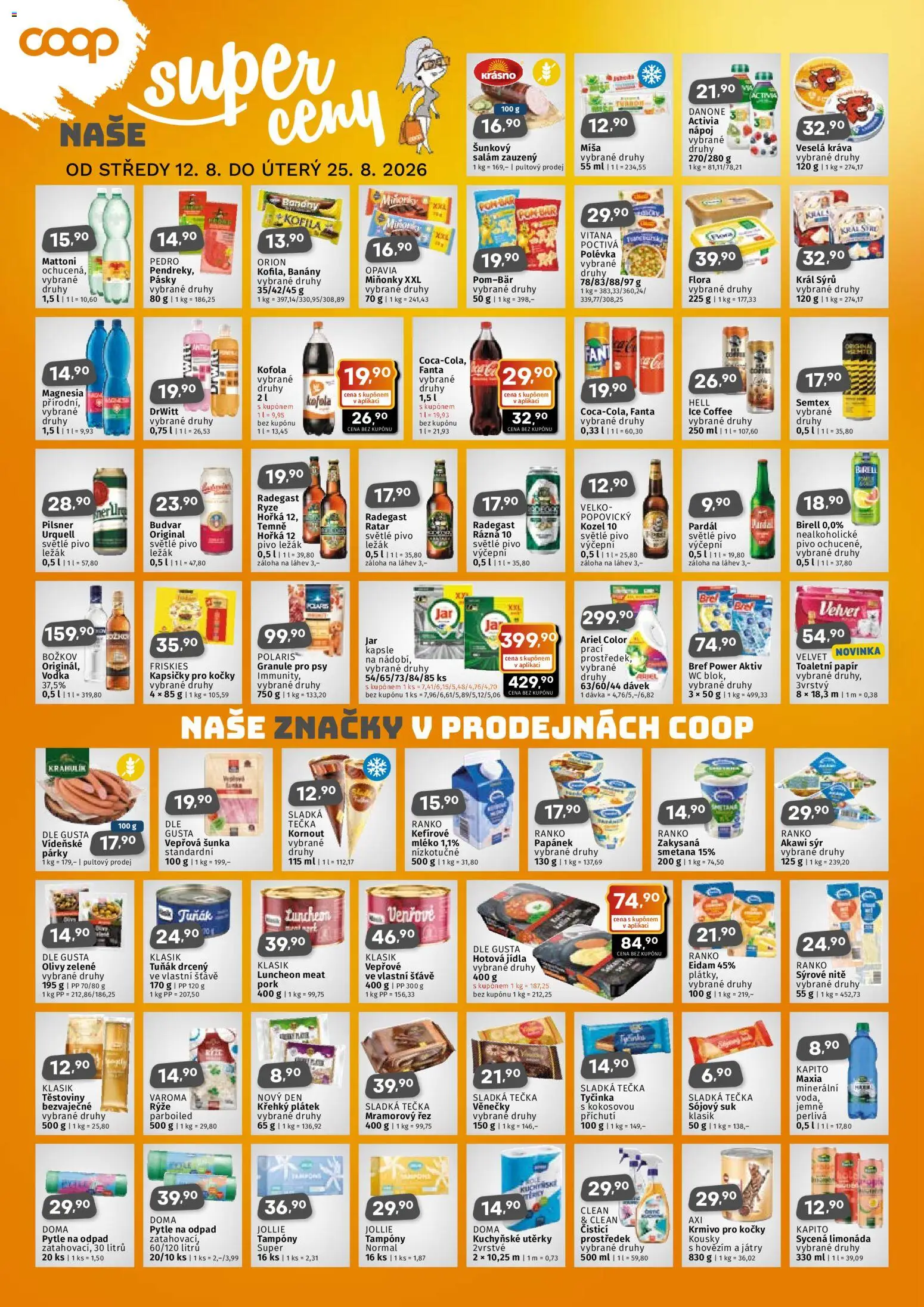 Coop leták - Jihočeský region od 12.08.2026 | Strana: 2 | Produkty: Kapsle, Kozel 10, Kapsičky pro kočky, Kapsičky