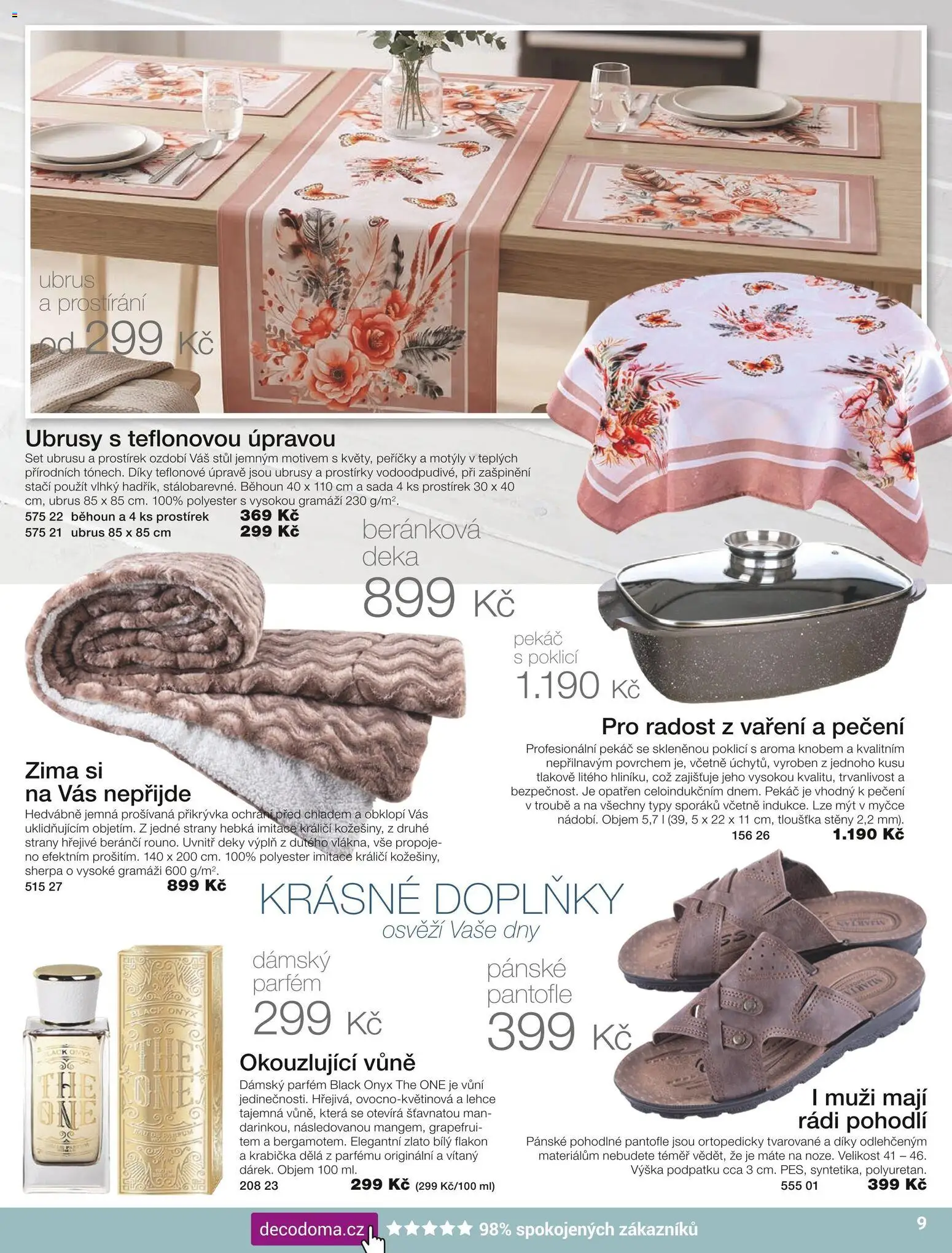 Decodoma katalog Podzim 2026 od 01.09.2026 | Strana: 9 | Produkty: Pantofle, Deka, Stůl, Běhoun