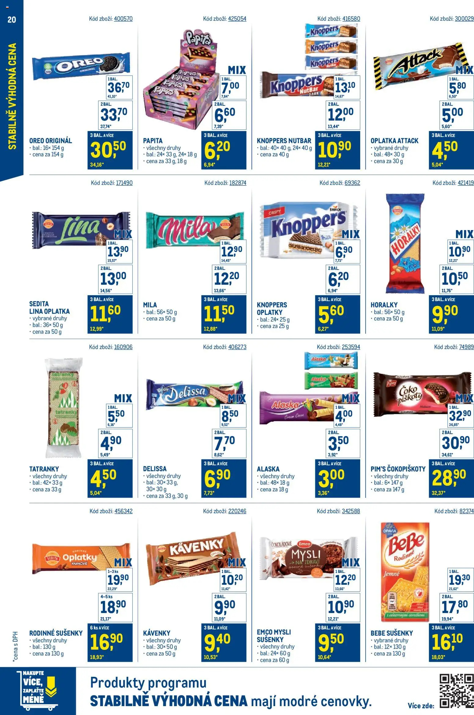 Makro leták - Stabilně výhodná cena od 18.05.2026 | Strana: 20 | Produkty: Piškoty, Bebe sušenky, Oplatky, Sušenky