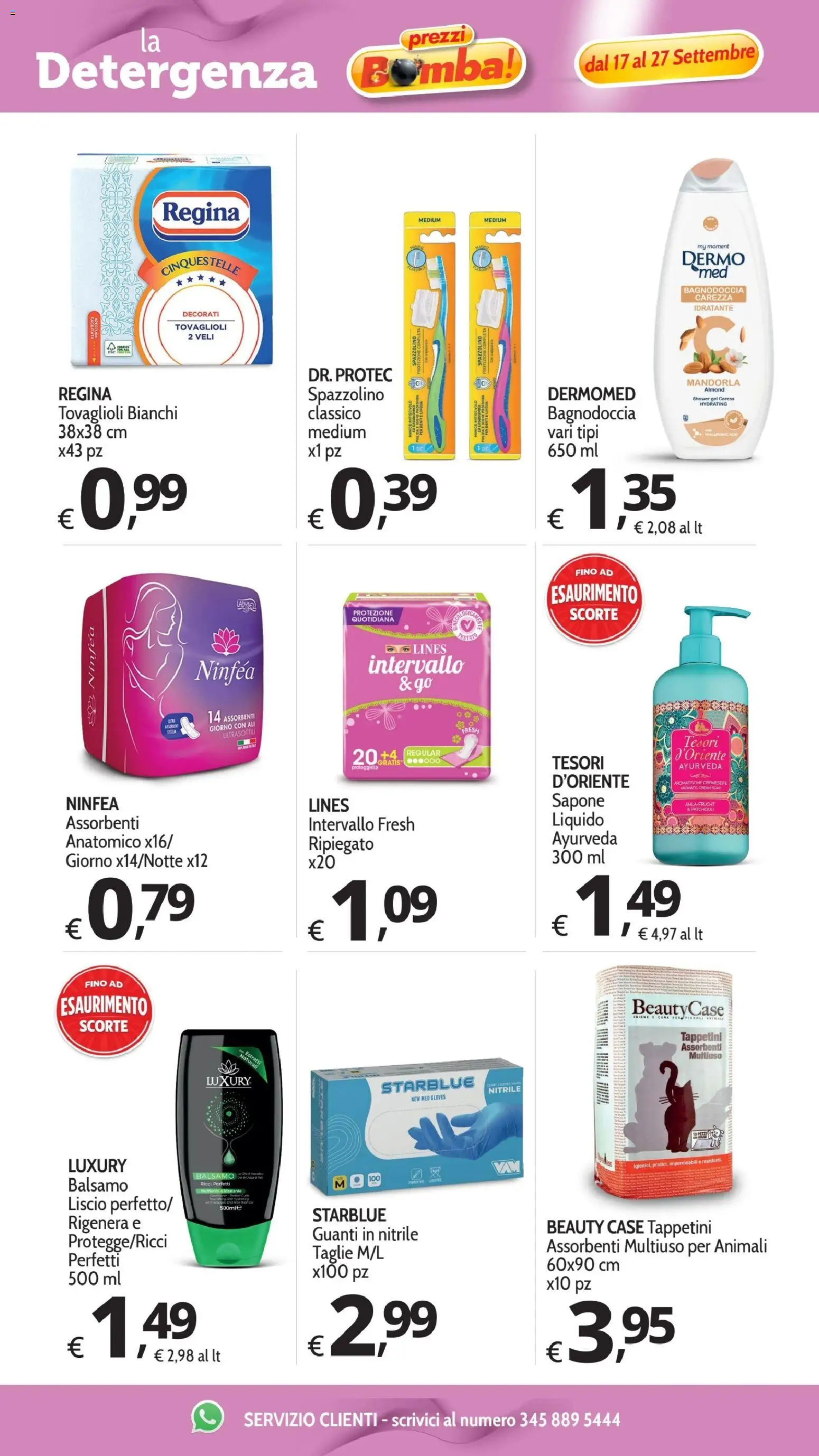 Volantino Primo Prezzo del 17/09/2026 | Pagina: 21 | Prodotti: Sapone, Spazzolino, Guanti, Assorbenti