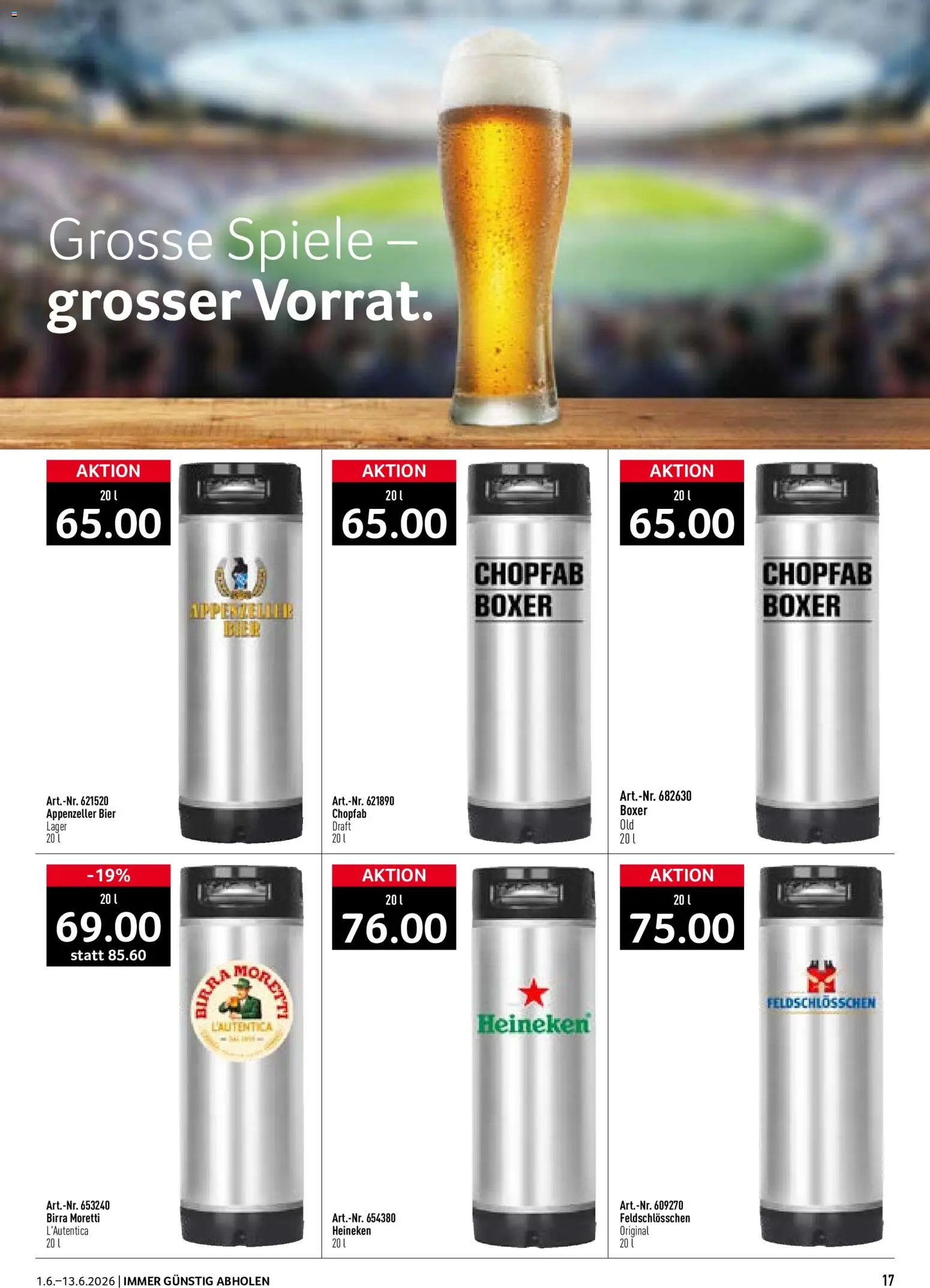 Prodega aktionen WM 2026 – gültig ab 01.06.2026 | Seite: 17 | Produkte: Bier, Boxer