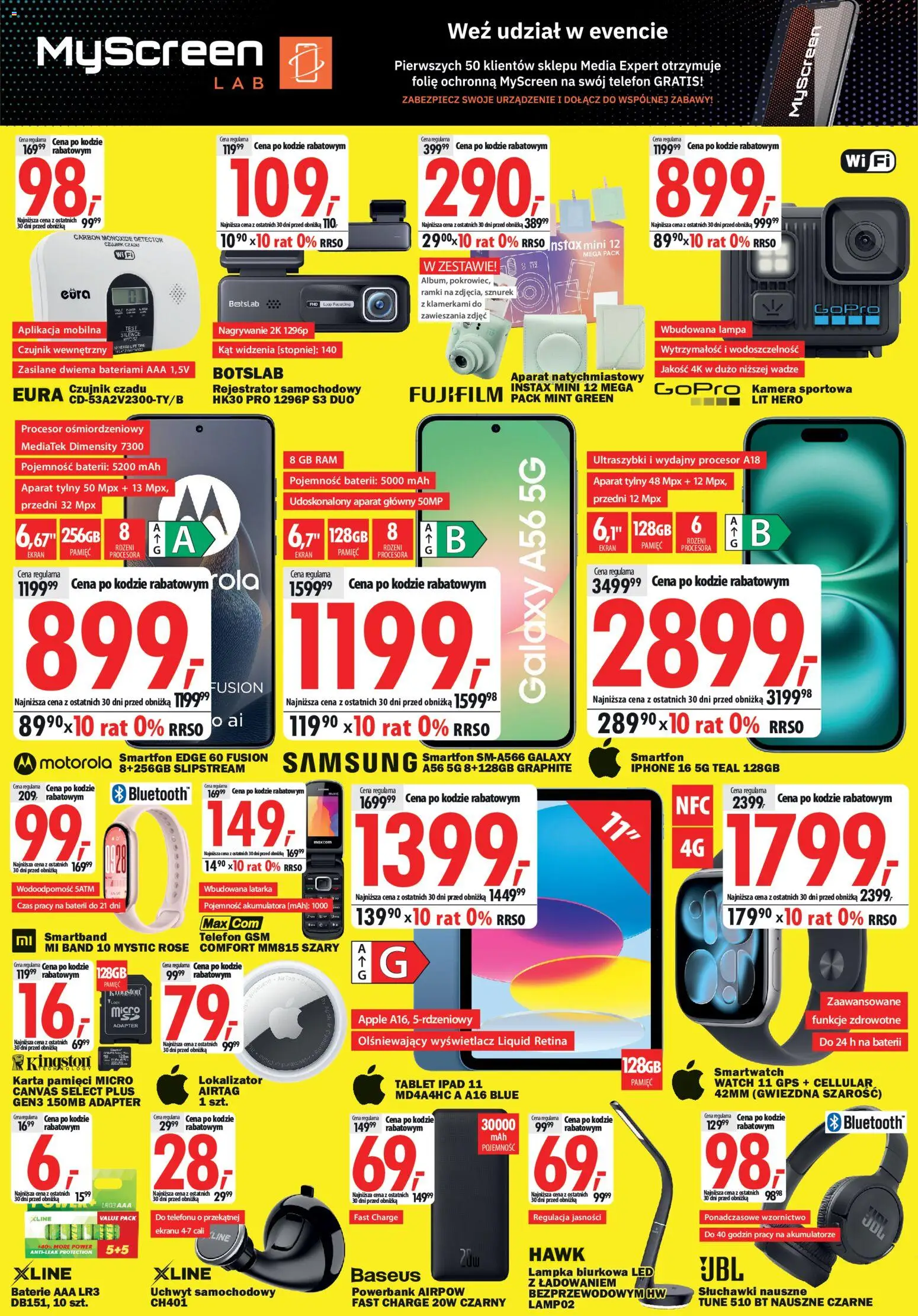 Mediaexpert promocje - Otwarcie po remoncie Wejherowo od 07.05.2026 | Strona: 4 | Produkty: Słuchawki, Karta pamięci, Smartwatch, Lampa