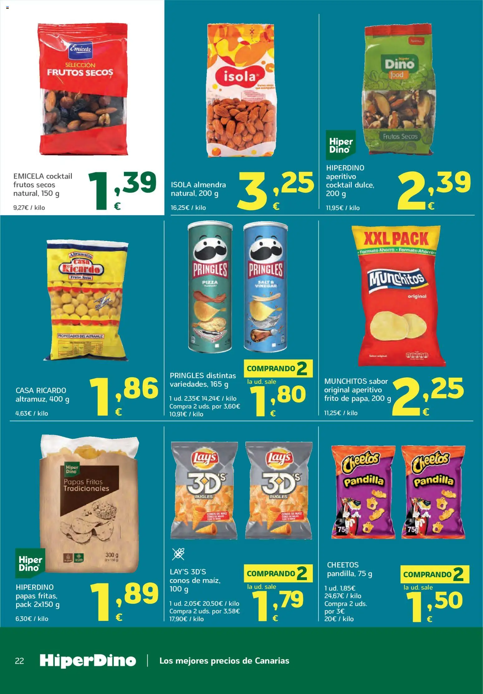 HiperDino folleto │ válido desde el 09.06.2026 | Página: 22 | Productos: Pizza, Papas fritas, Frutos secos