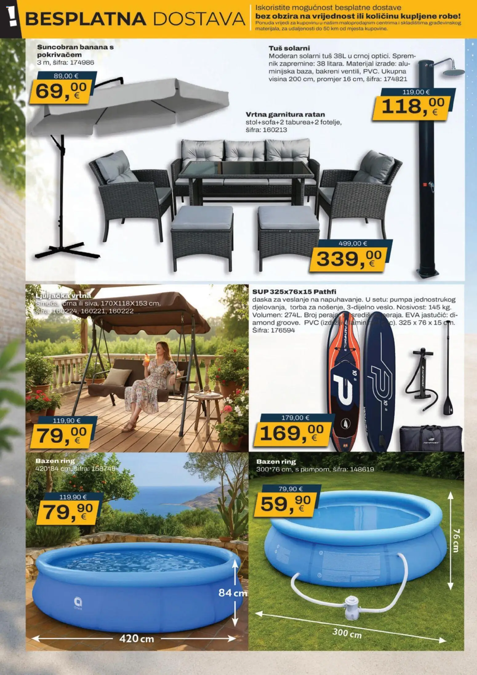 Vinkoprom katalog | vrijedi od 06.08.2026 | Stranica: 8 | Proizvodi: Tuš, Bazen, Ljuljačka, Vrtna garnitura