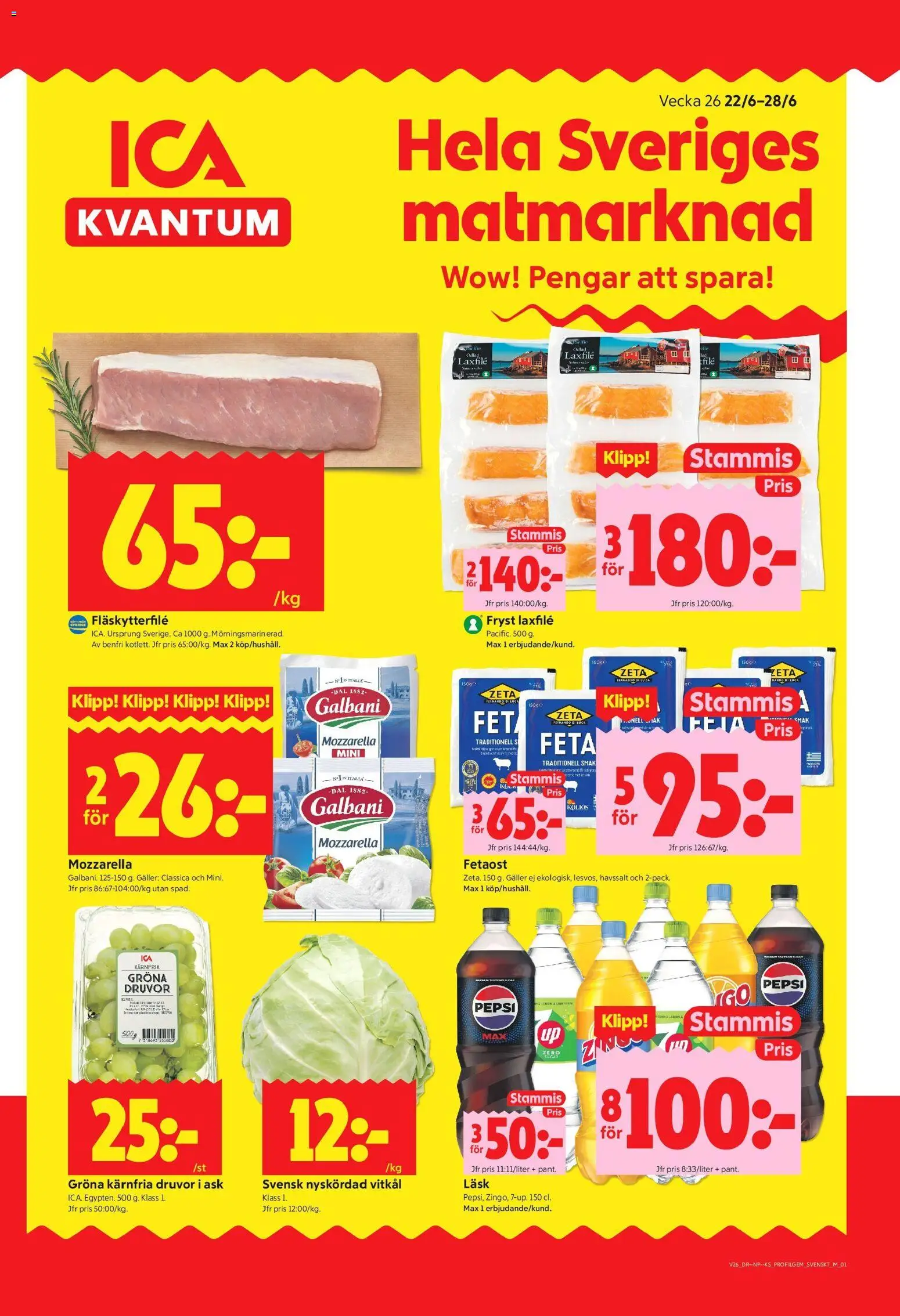 ICA Kvantum reklamblad aktuell från 22/06/2026 | Sida: 1