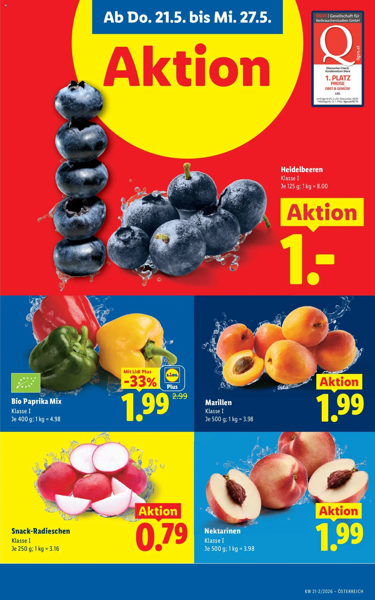 Lidl Flugblatt - Altenmarkt im Pongau, St. Johann im Pongau, Zell am See gültig ab 21.05.2026 | Seite: 5 | Produkte: Gemüse, Obst
