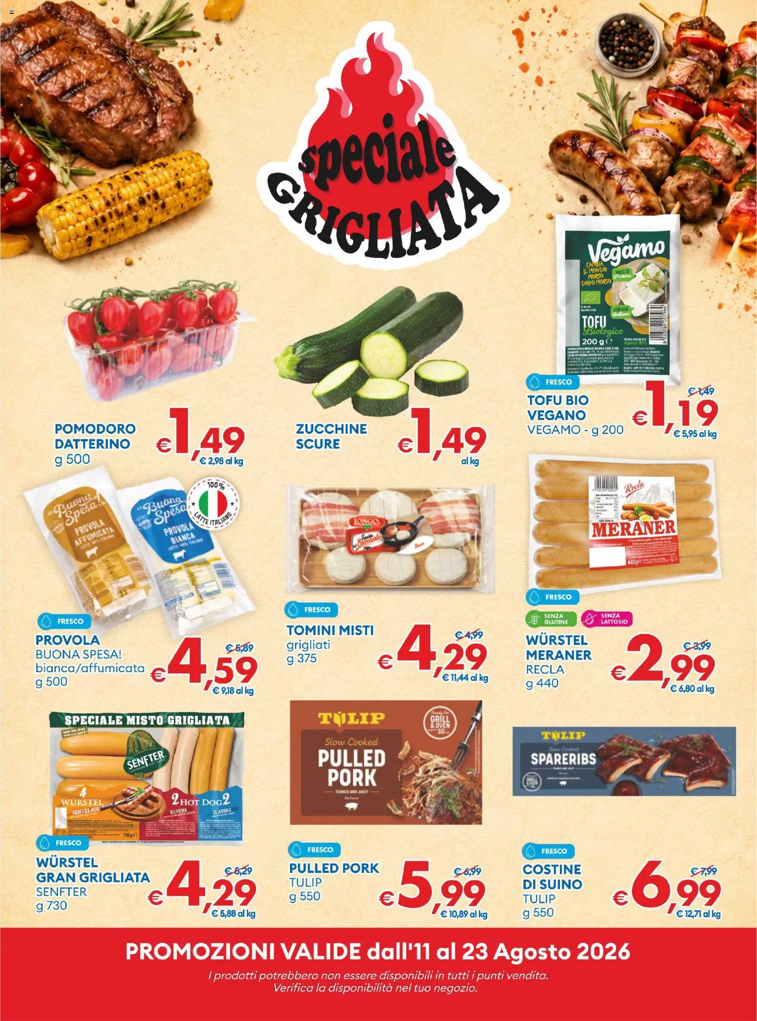 Volantino MD Discount del 11/08/2026 | Pagina: 2 | Prodotti: Suino, Latte, Provola, Rustici