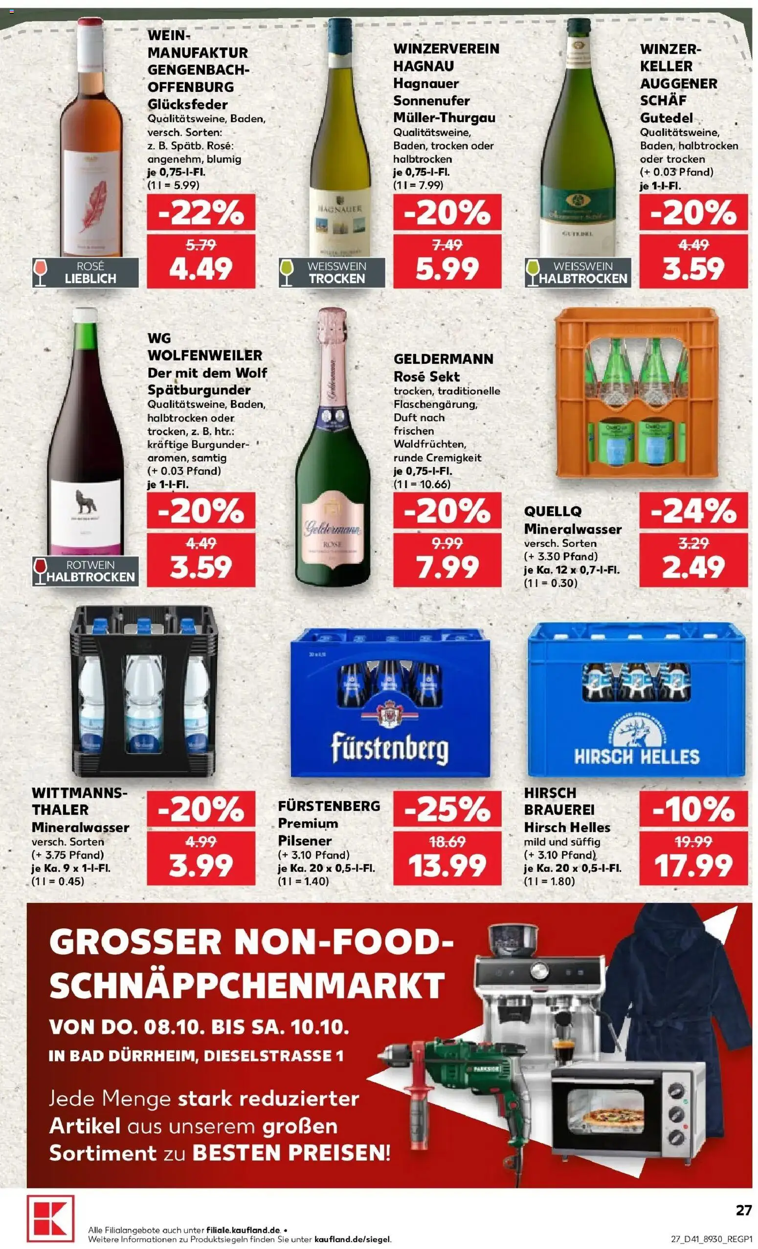 Prospekt Kaufland ab 08.10.2026 » Angebote Online zum Blättern | Seite: 27 | Produkte: Rotwein, Sekt, Bad, Wein