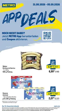 Metro App Deals ab 31.08.2026 gültig