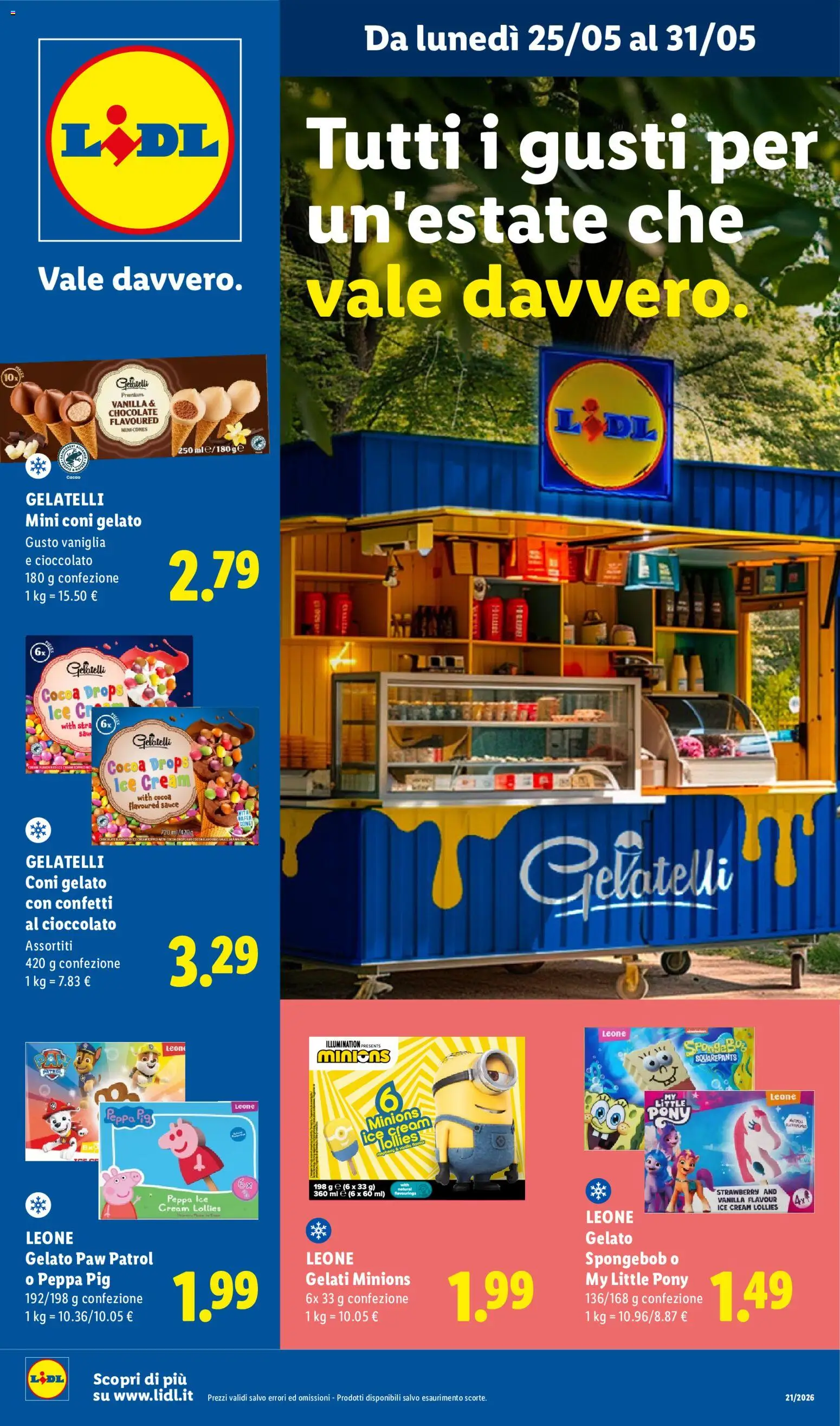 Volantino Lidl del 25.05.2026 | Pagina: 1 | Prodotti: Cioccolato, Gelato