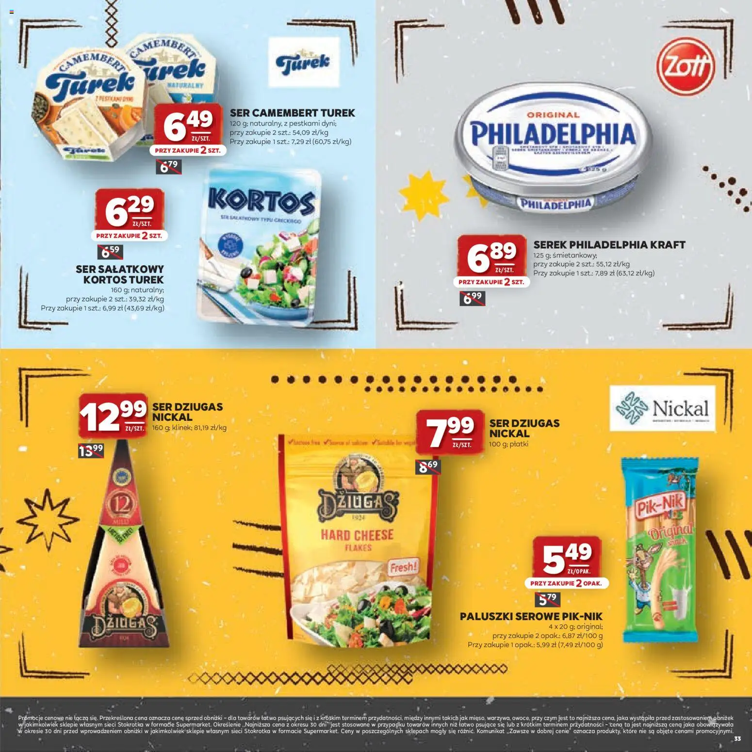 Stokrotka gazetka - Grill od 23.04.2026 | Strona: 33 | Produkty: Stokrotka, Camembert, Paluszki, Płatki