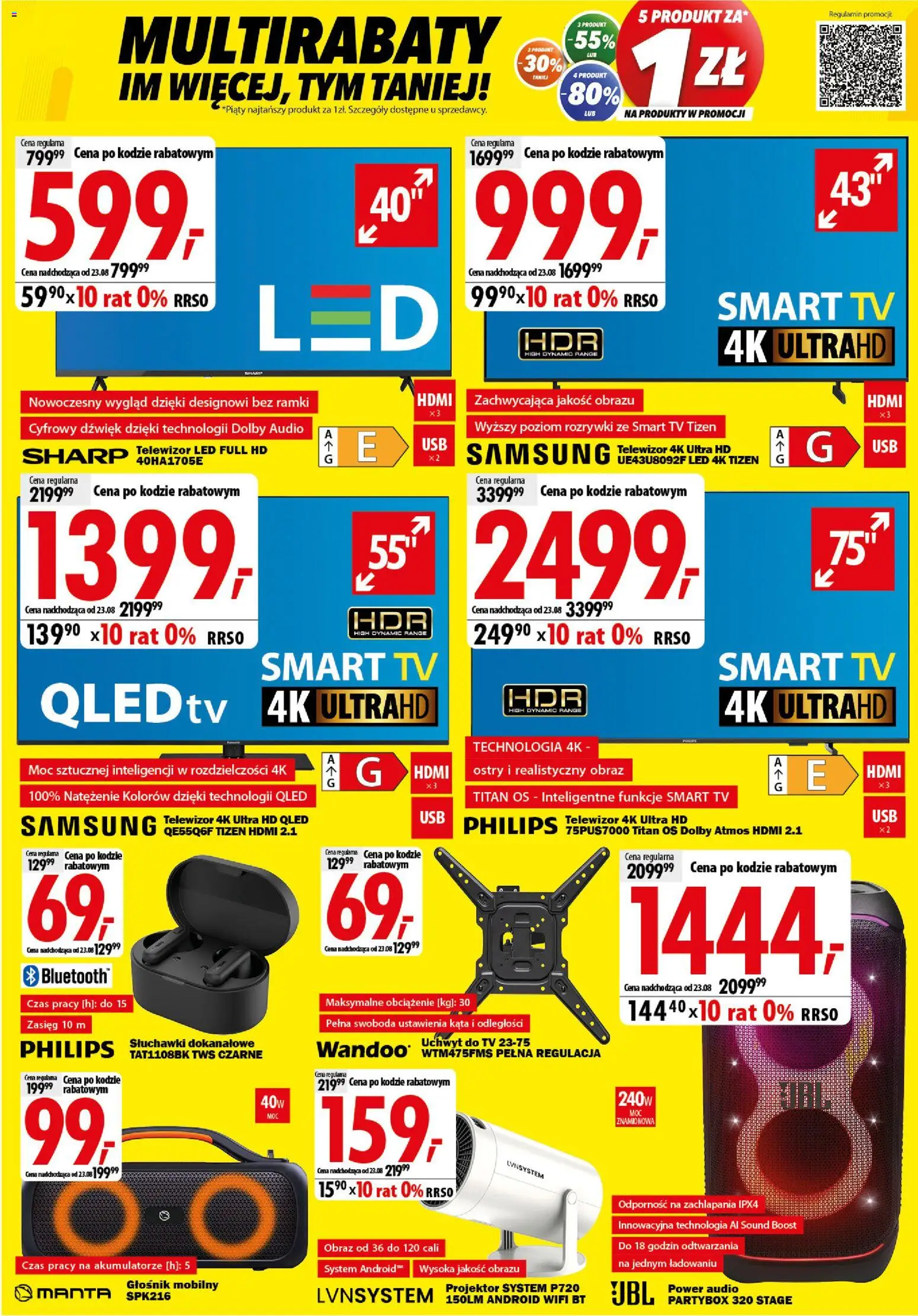 Mediaexpert promocje - Wielkie otwarcie Bytom od 13.08.2026 | Strona: 2 | Produkty: Telewizor, Audio, Słuchawki, Głośnik
