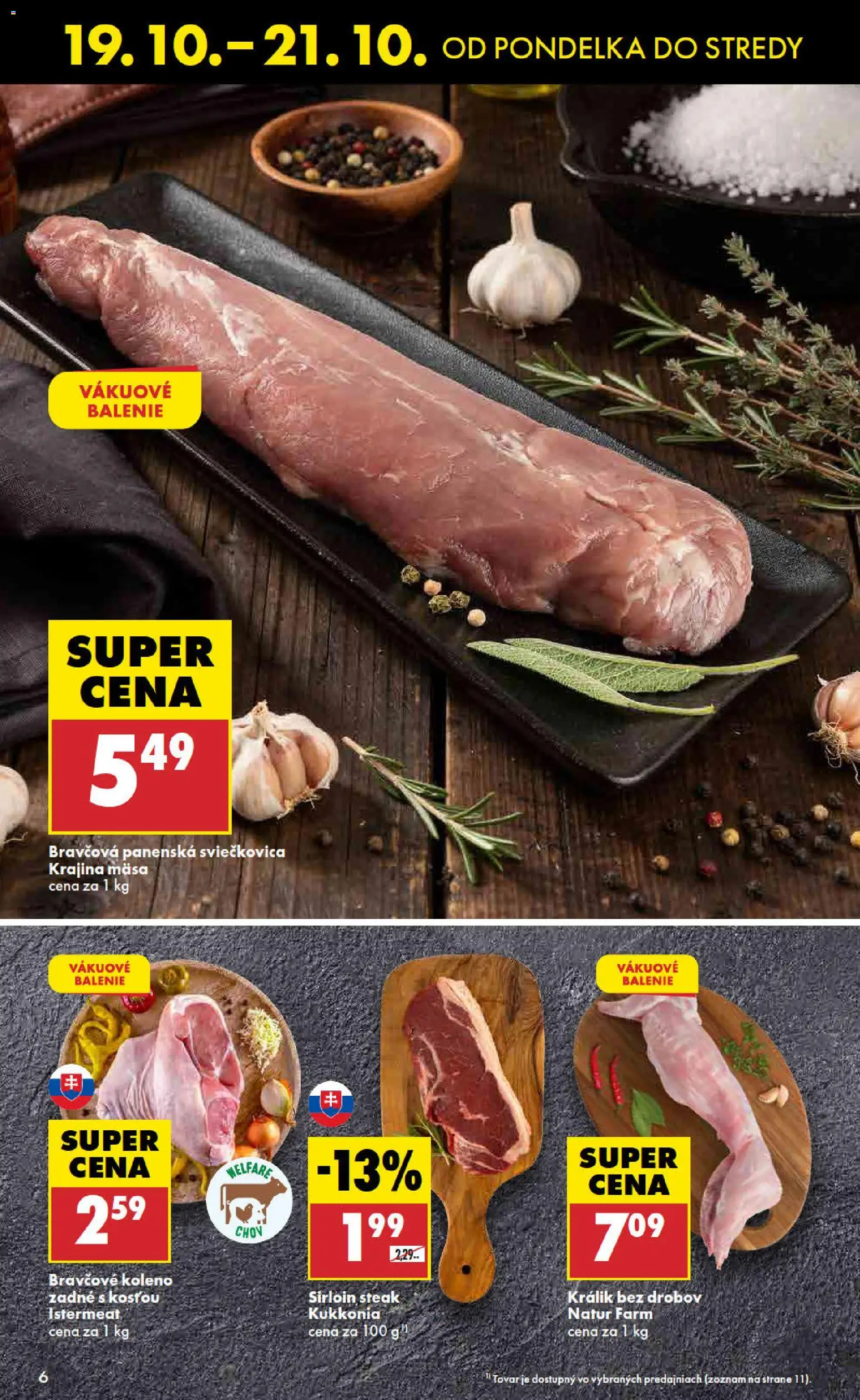 Nové Biedronka akcie – leták je platný od 19.10.2026 | Strana: 6 | Produkty: Bravčové koleno zadné, Bravčové koleno, Králik, Steak