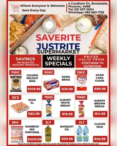 Saverite specials catalogue – valid from 27/07/2026