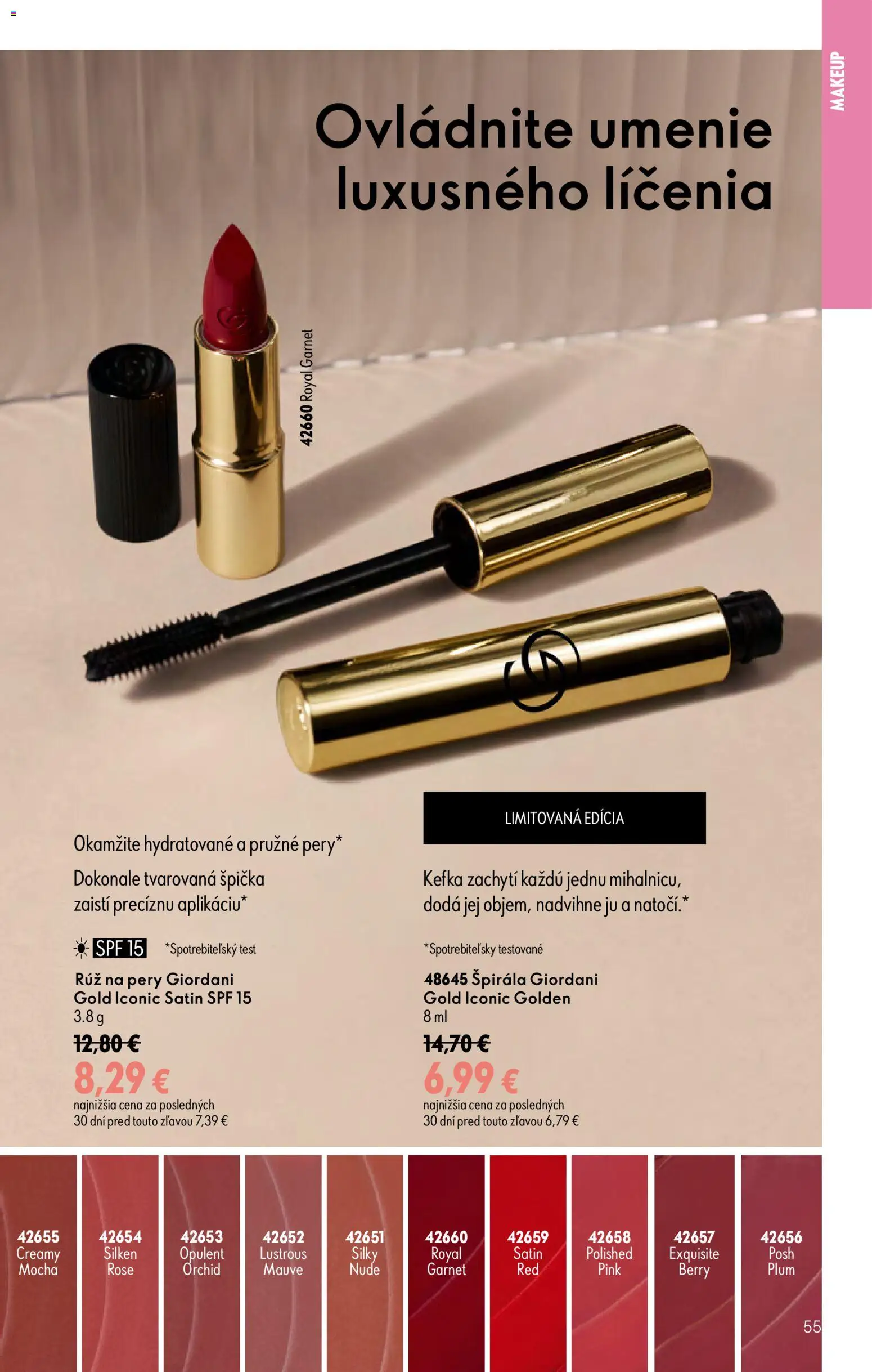 Nové Oriflame akcie – leták je platný od 29.07.2026 | Strana: 55 | Produkty: Rúž na pery