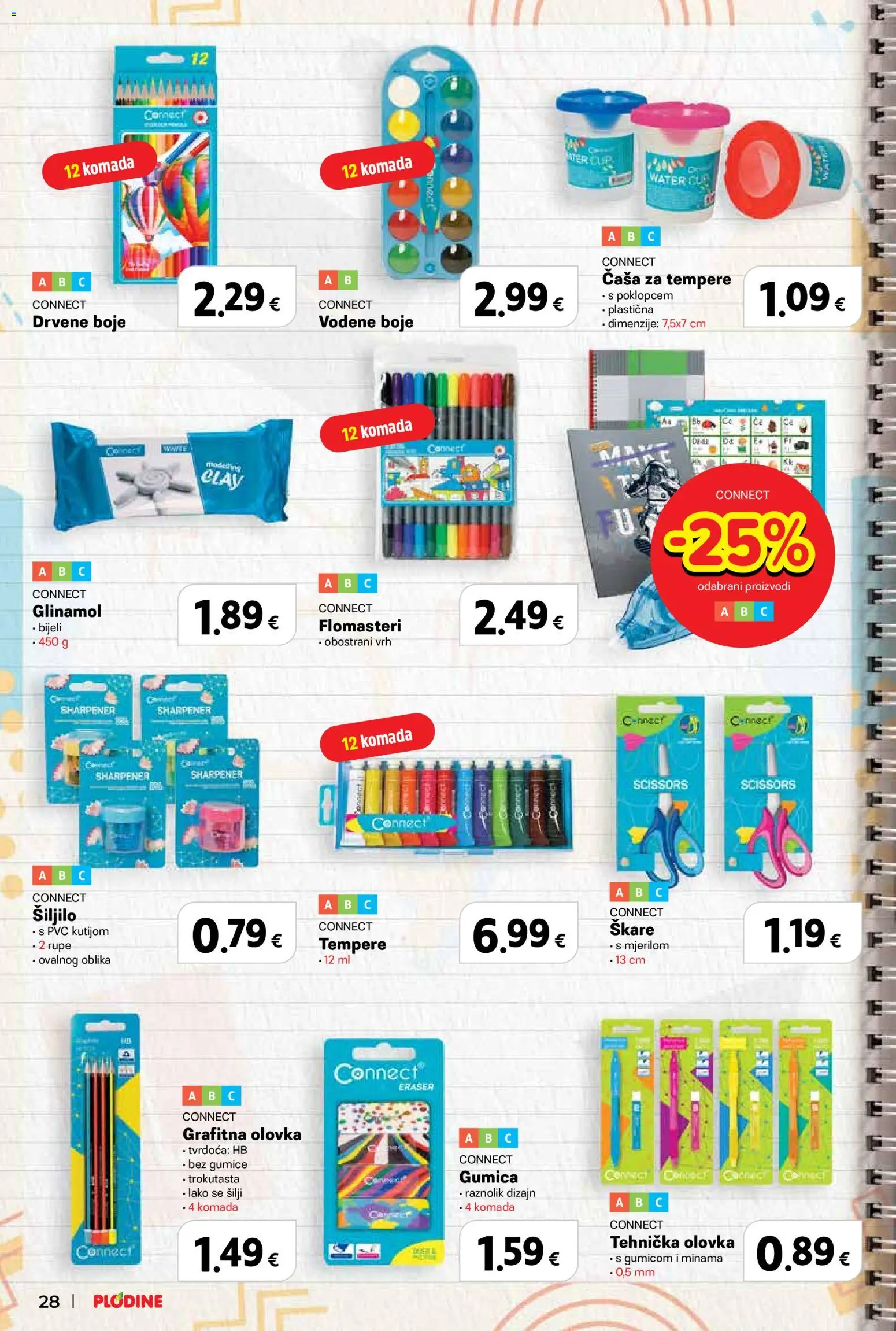 Plodine katalog | vrijedi od 13.08.2026 | Stranica: 28 | Proizvodi: Vodene boje, Šiljilo, Škare, Flomasteri