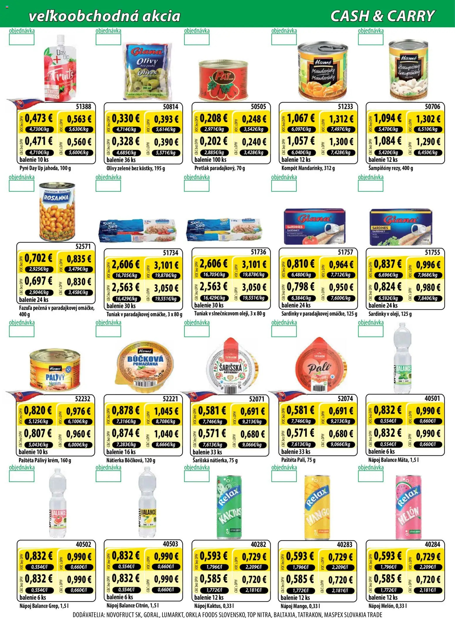 Nové Milk Agro akcie – leták je platný od 22.07.2026 | Strana: 6 | Produkty: Tuniak, Sardinky, Mandarinky, Mango