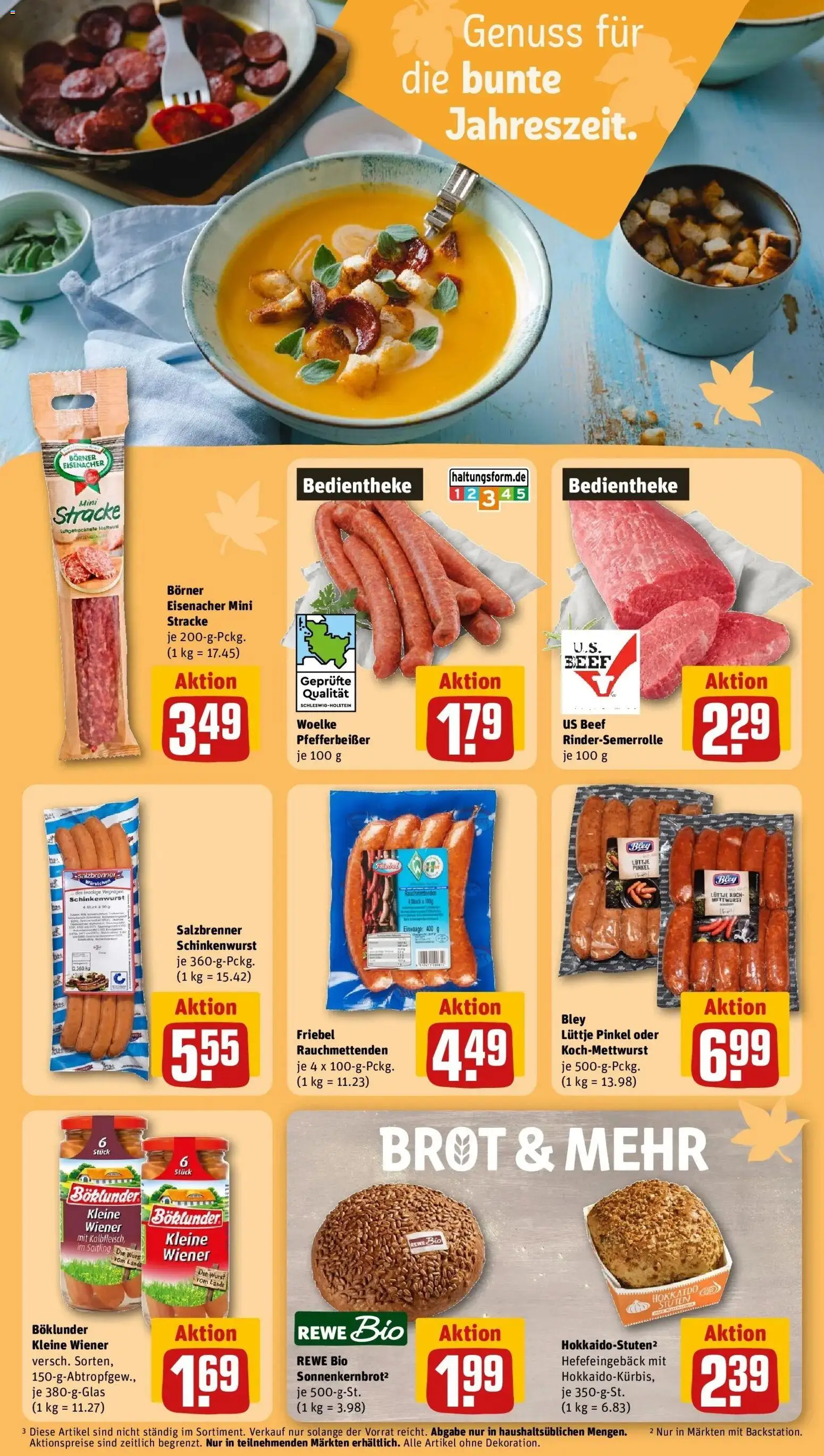 REWE Prospekt ab 05.10.2026 zum Blättern » Angebote | Seite: 21 | Produkte: Wurst, Brot