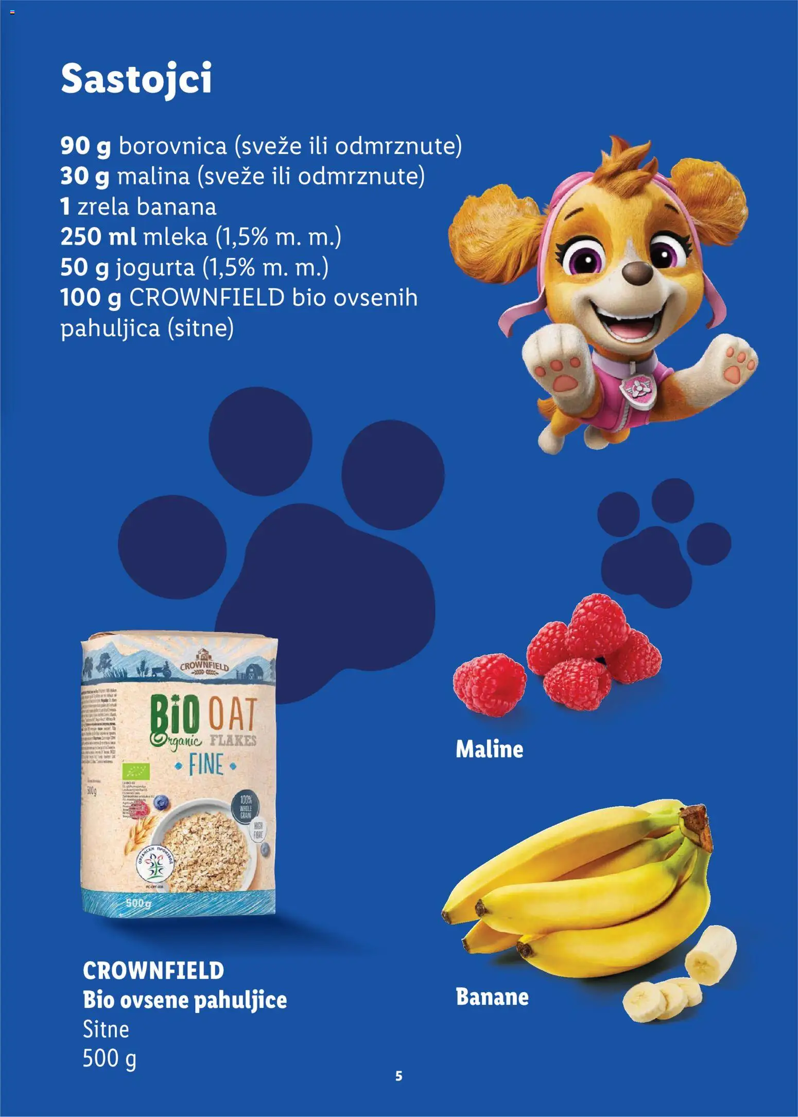 Lidl katalog - važi od 24.07.2026 | Strana: 5 | Proizvode: Pahuljice, Borovnica, Malina, Banane