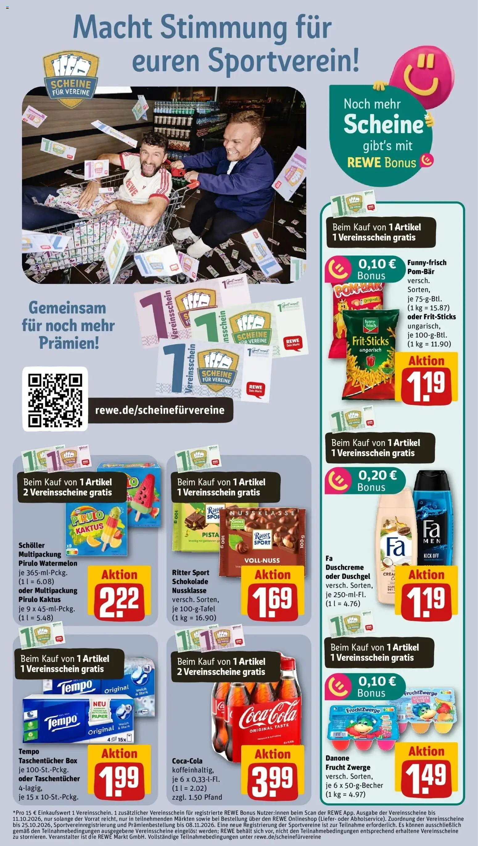 REWE Prospekt ab 07.09.2026 zum Blättern » Angebote | Seite: 3 | Produkte: Taschentücher, Fruchtzwerge, Tempo, Duschcreme