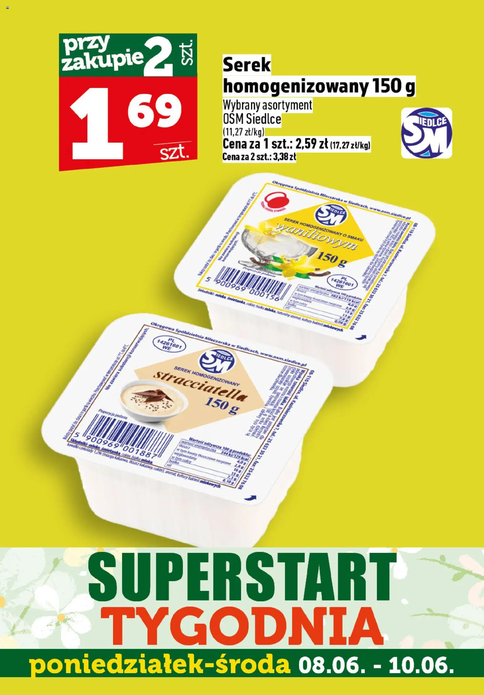 Topaz gazetka - Superstart tygodnia od 08.06.2026 | Strona: 3 | Produkty: Czekolady, Serek homogenizowany, Serek, Mleko