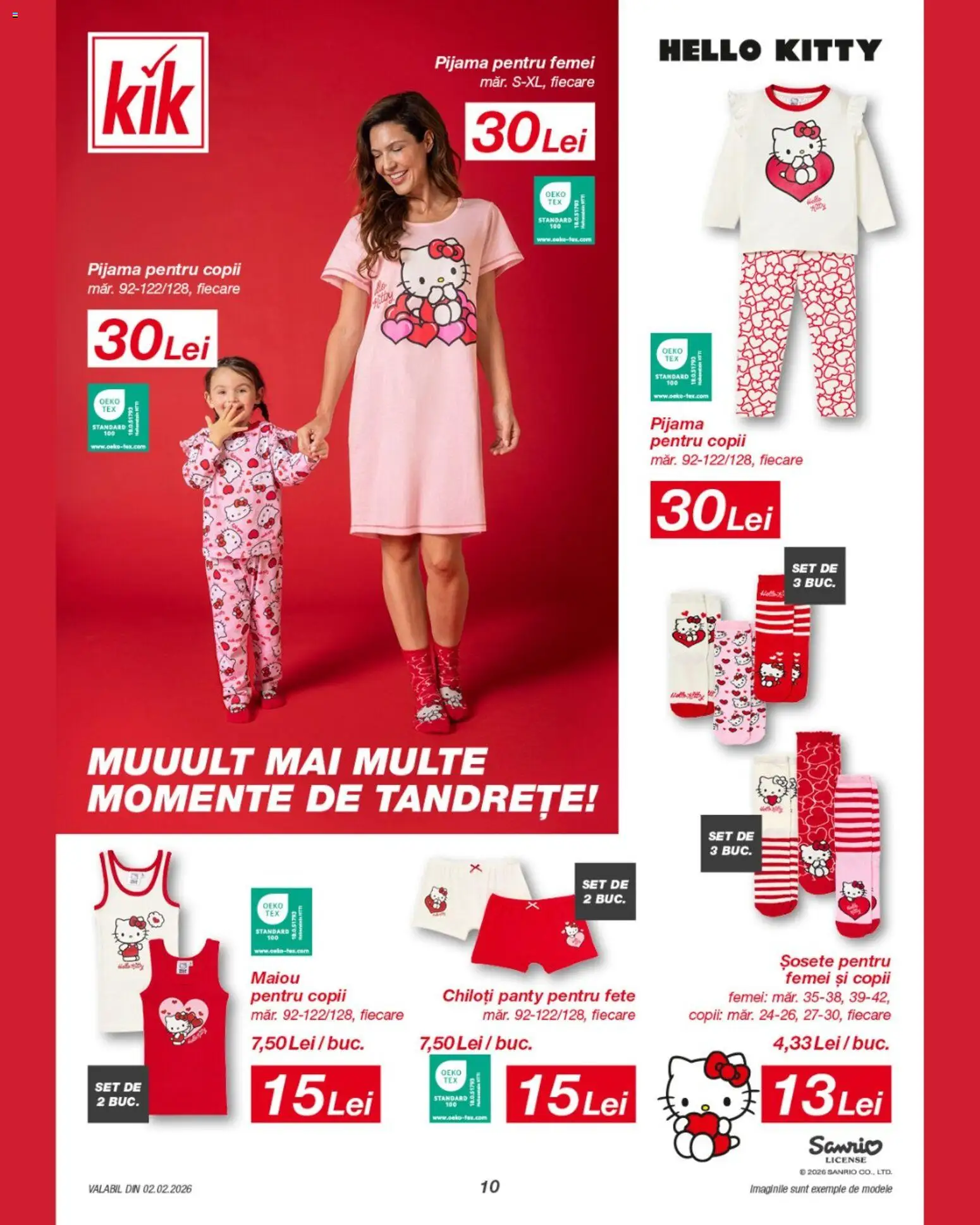 Noul catalog Kik – valabil de la 02.02.2026 | Pagină: 10 | Produse: Pijamă, Maiou, Chiloți, Șosete