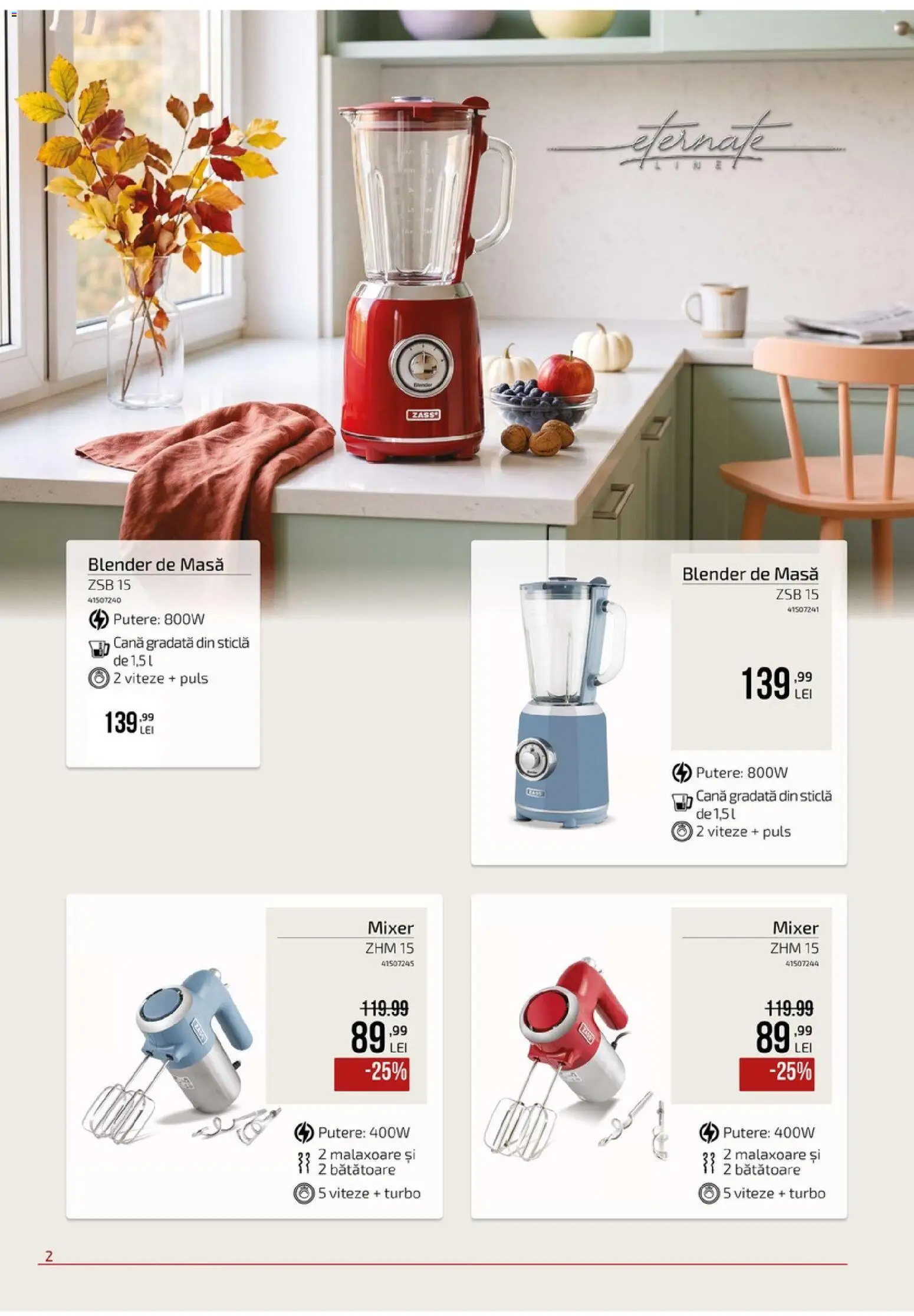 Noul catalog Carrefour – valabil de la 09.09.2026 | Pagină: 2 | Produse: Blender, Mixer, Masă