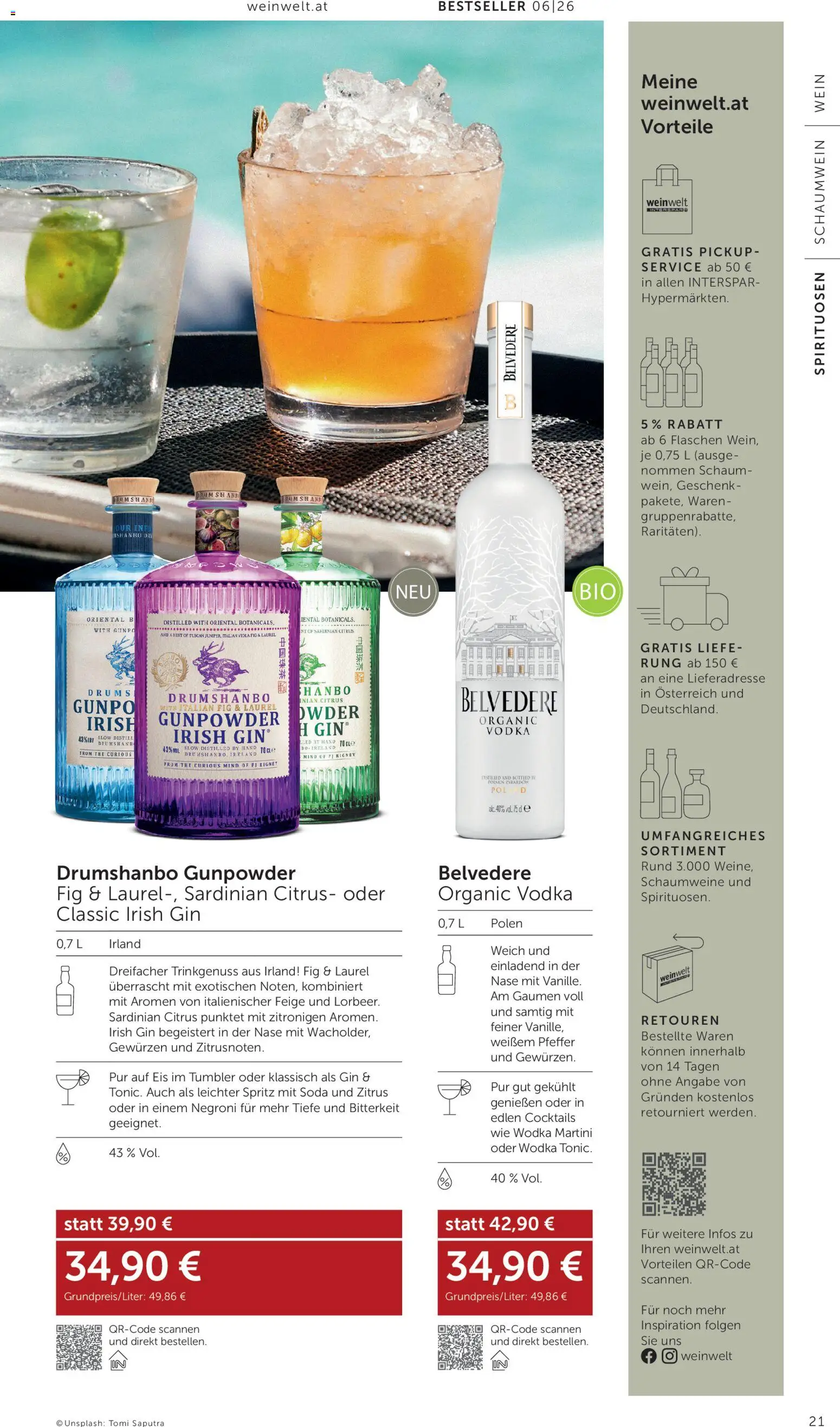 Interspar Wein Welt gültig ab 21.05.2026 | Seite: 21 | Produkte: Wodka, Eis, Pfeffer, Wein