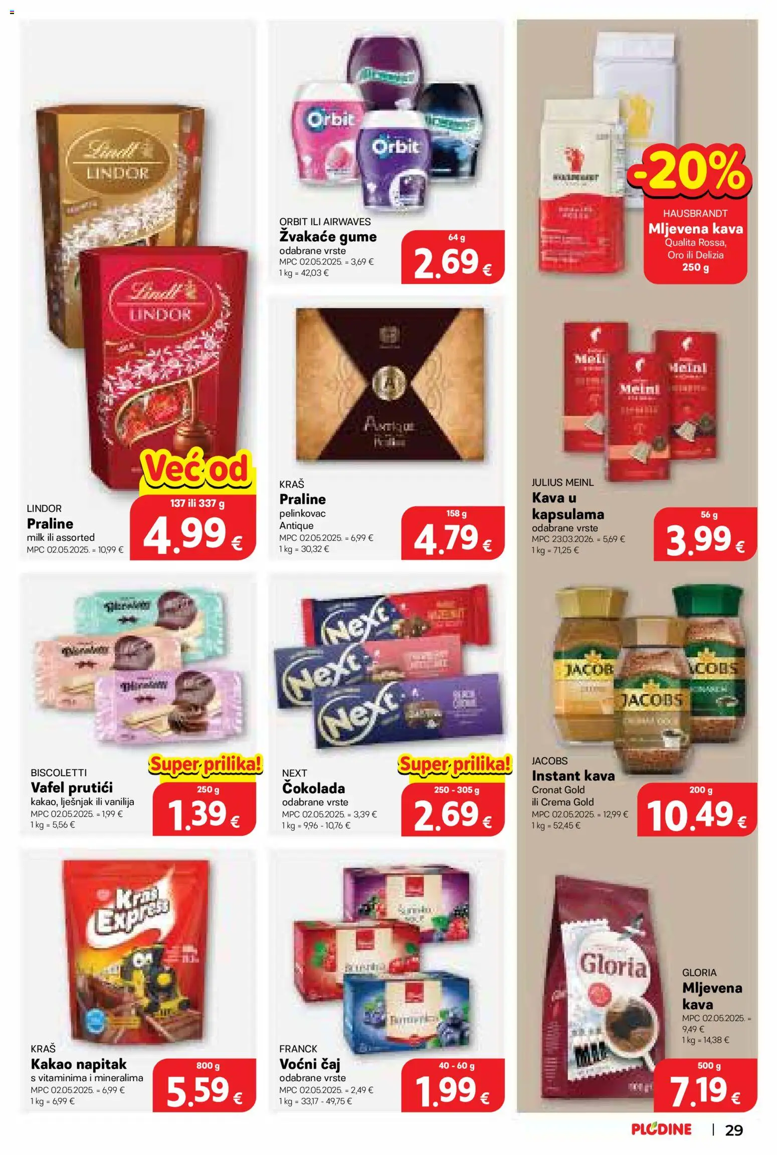 Plodine katalog | vrijedi od 09.09.2026 | Stranica: 29 | Proizvodi: Pelinkovac, Kava, Čaj, Pelinkovac Antique