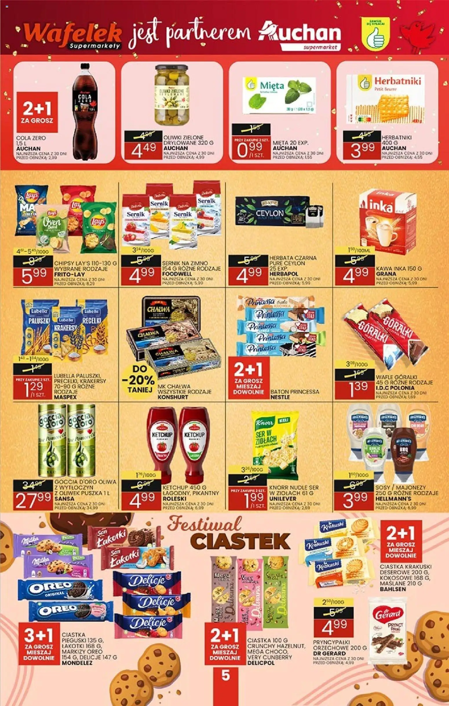 Wafelek gazetka od 13.07.2026 | Strona: 5 | Produkty: Chipsy, Wafle, Krakersy, Ser