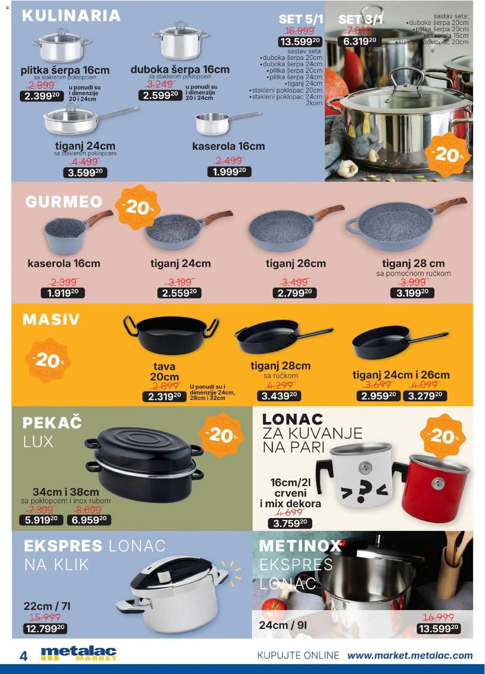 Metalac Market katalog - važi od 01.10.2026 | Strana: 4 | Proizvode: Poklopac, Tiganj, Pekač