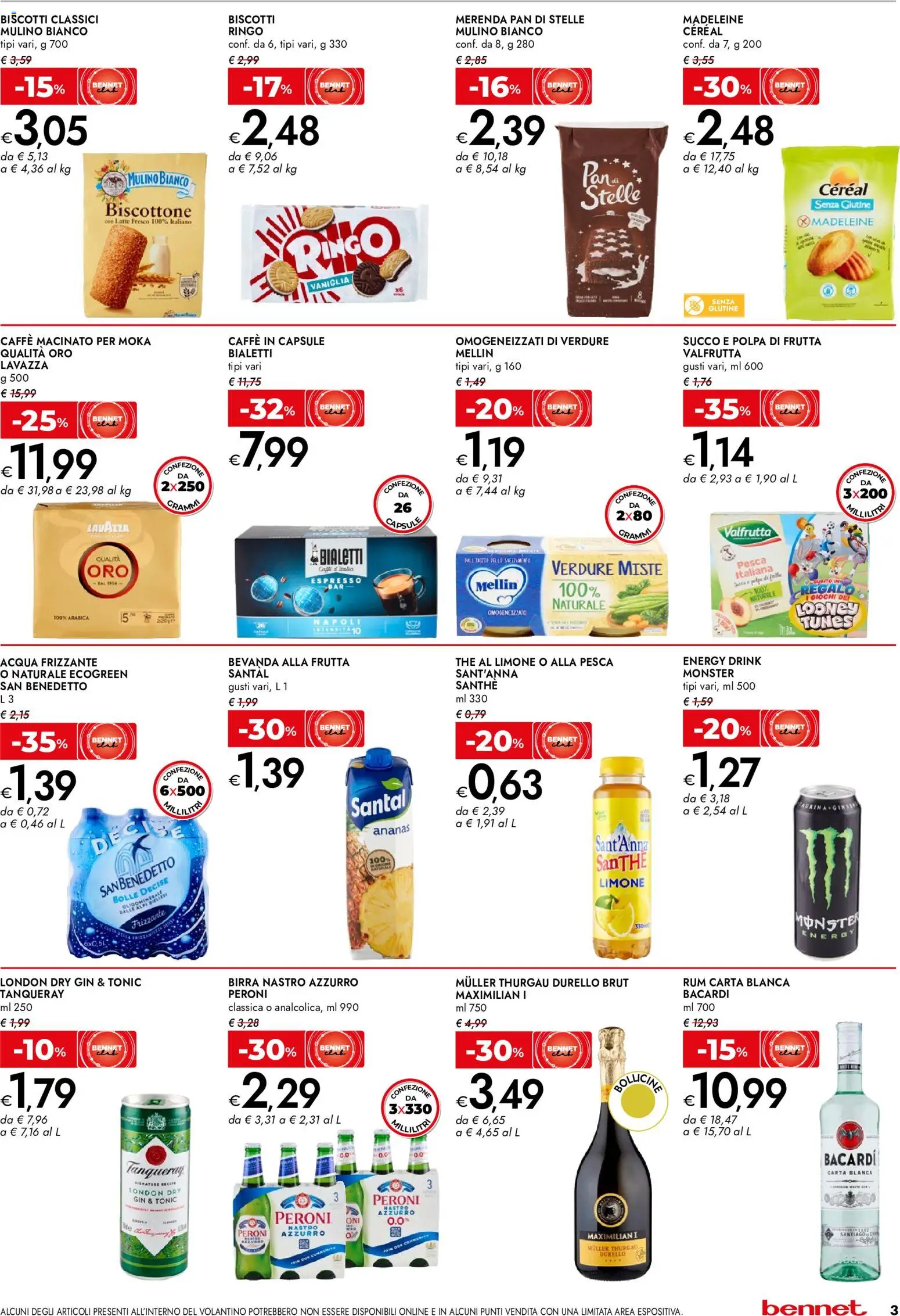 Volantino bennet del 30/07/2026 | Pagina: 3 | Prodotti: Birra, Acqua, The, Lavazza