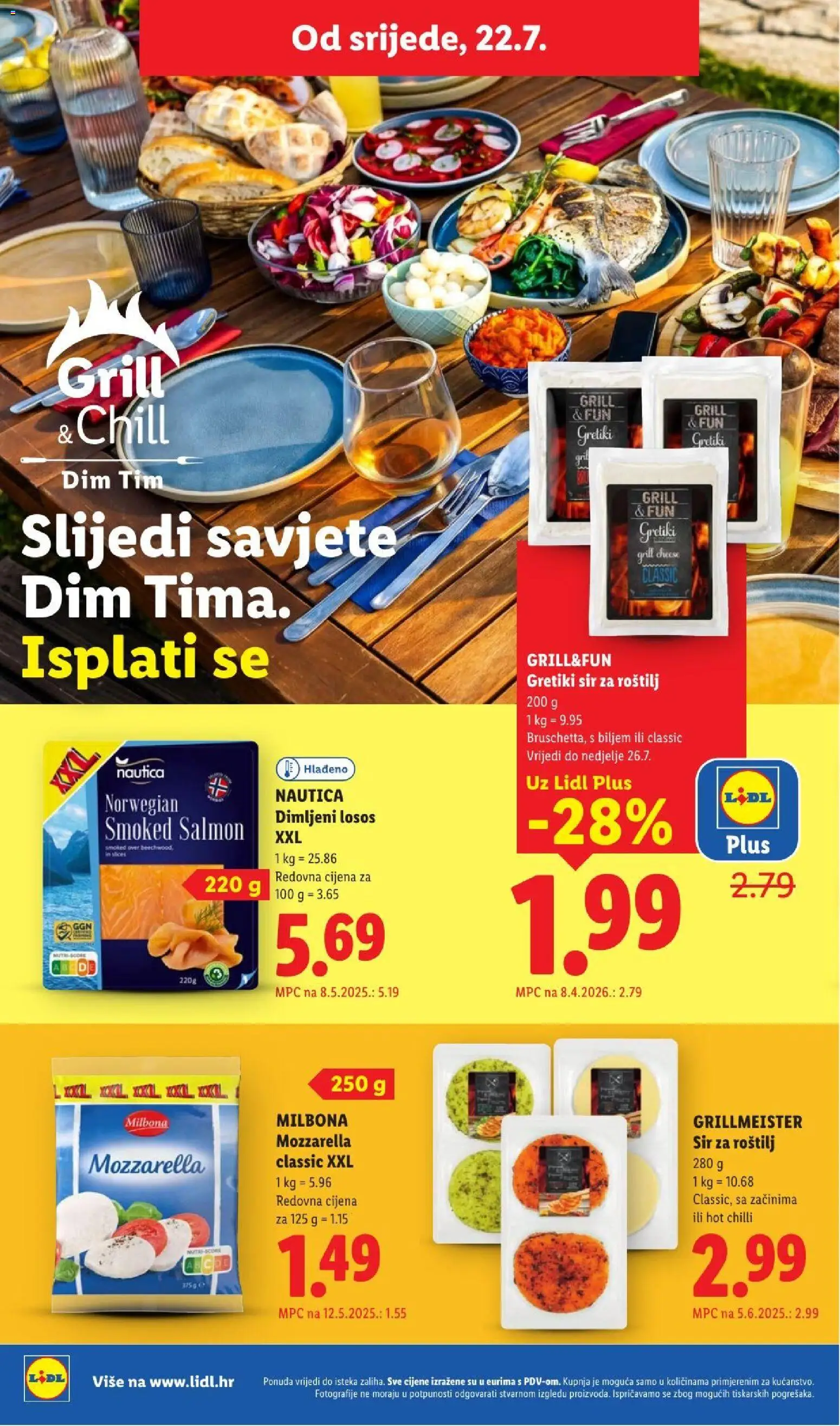 Lidl katalog | vrijedi od 20.07.2026 | Stranica: 56 | Proizvodi: Roštilj, Mozzarella, Sir, Grill