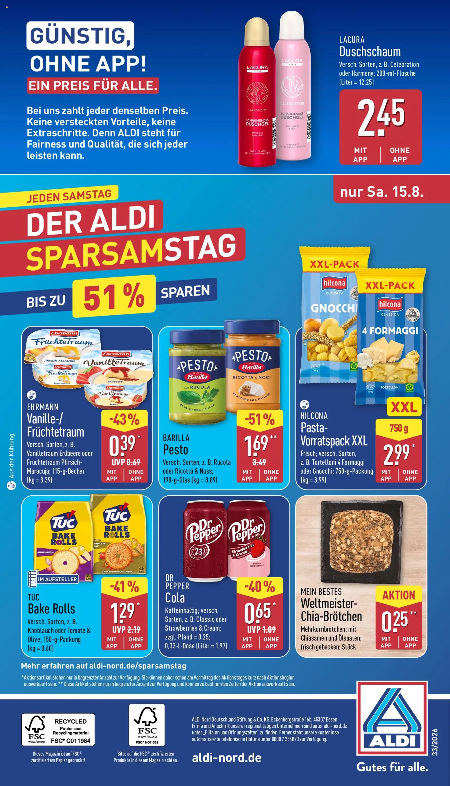 Aldi Prospekt – gültig ab 10.08.2026 | Seite: 34 | Produkte: Barilla pesto, Rucola, Knoblauch, Pfirsich