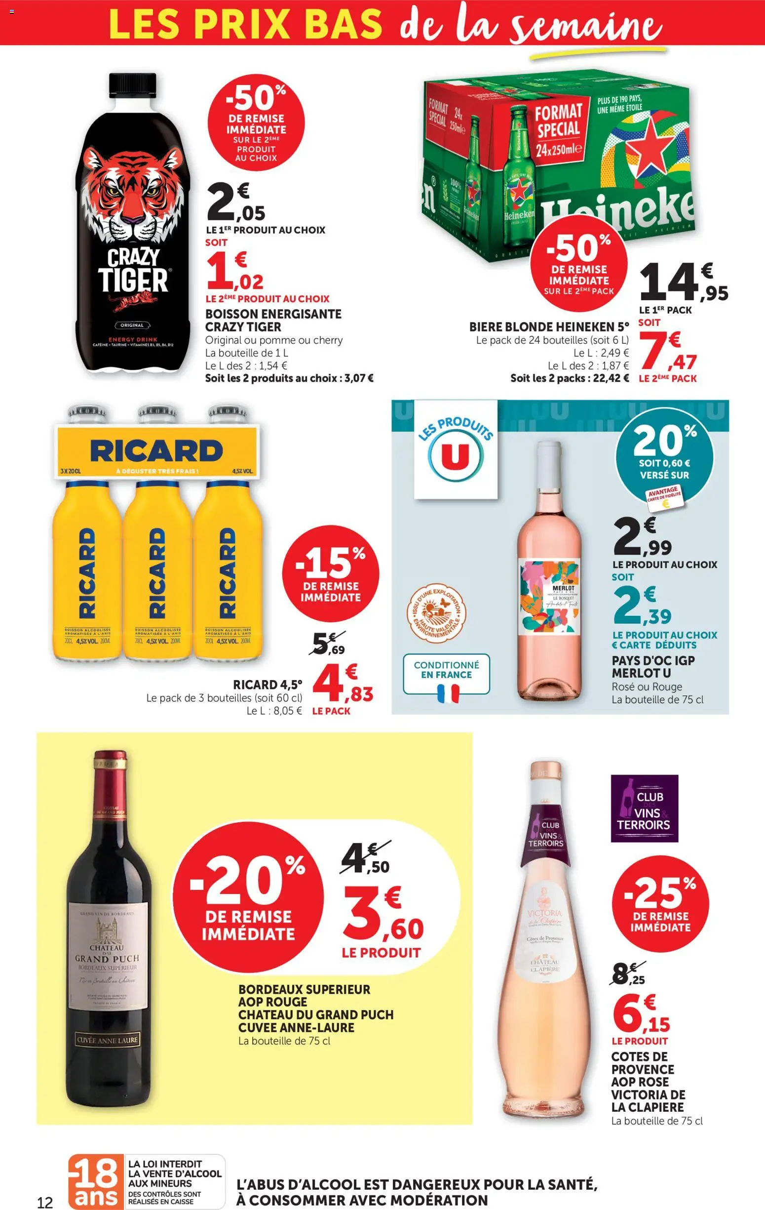 {H1} | Page: 12 | Produits: Ricard, Bordeaux superieur, Vin, Heineken