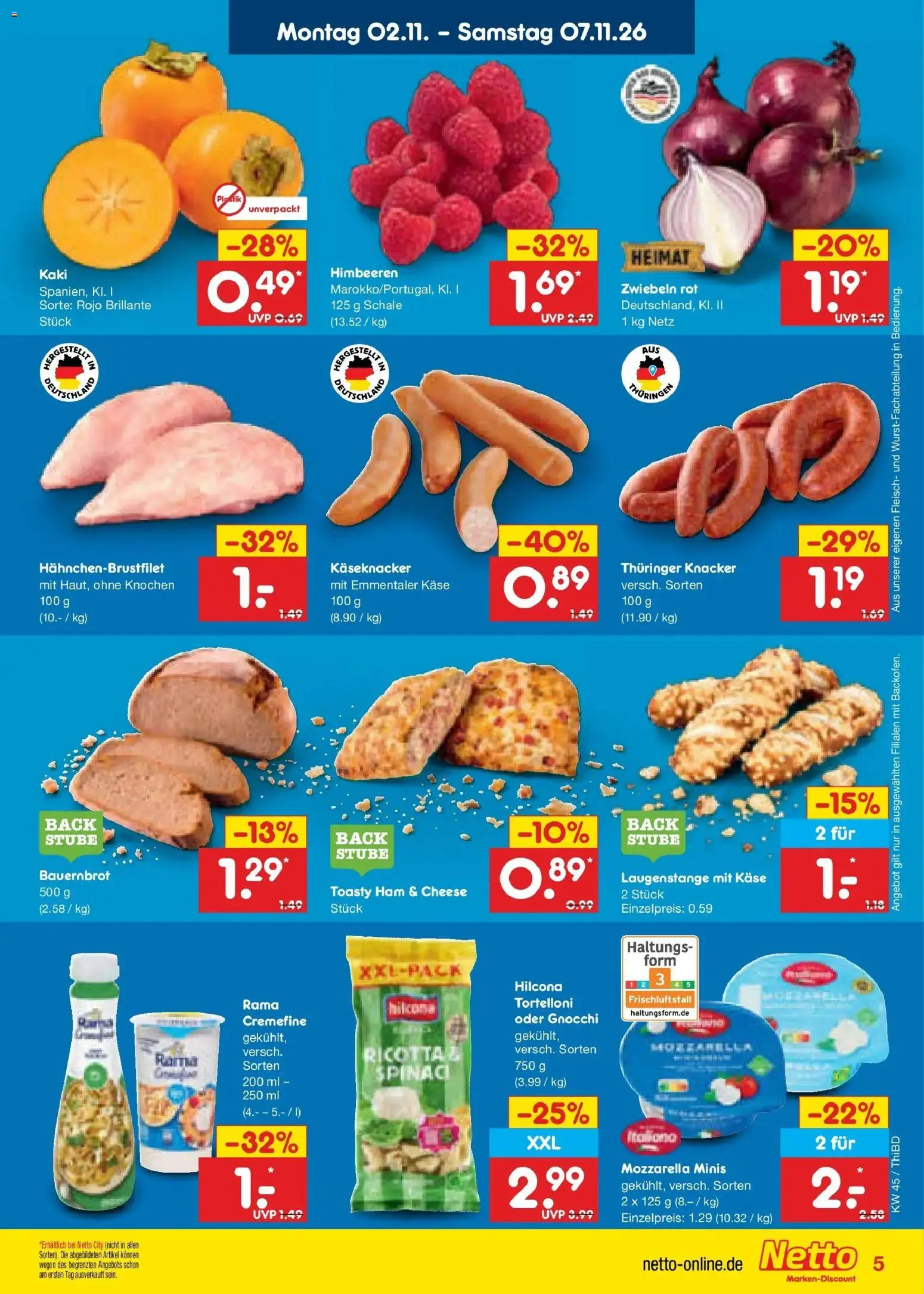 Netto Marken-Discount Prospekt Thiendorf – gültig ab 02.11.2026 | Seite: 11 | Produkte: Gnocchi, Käse, Mozzarella, Fleisch