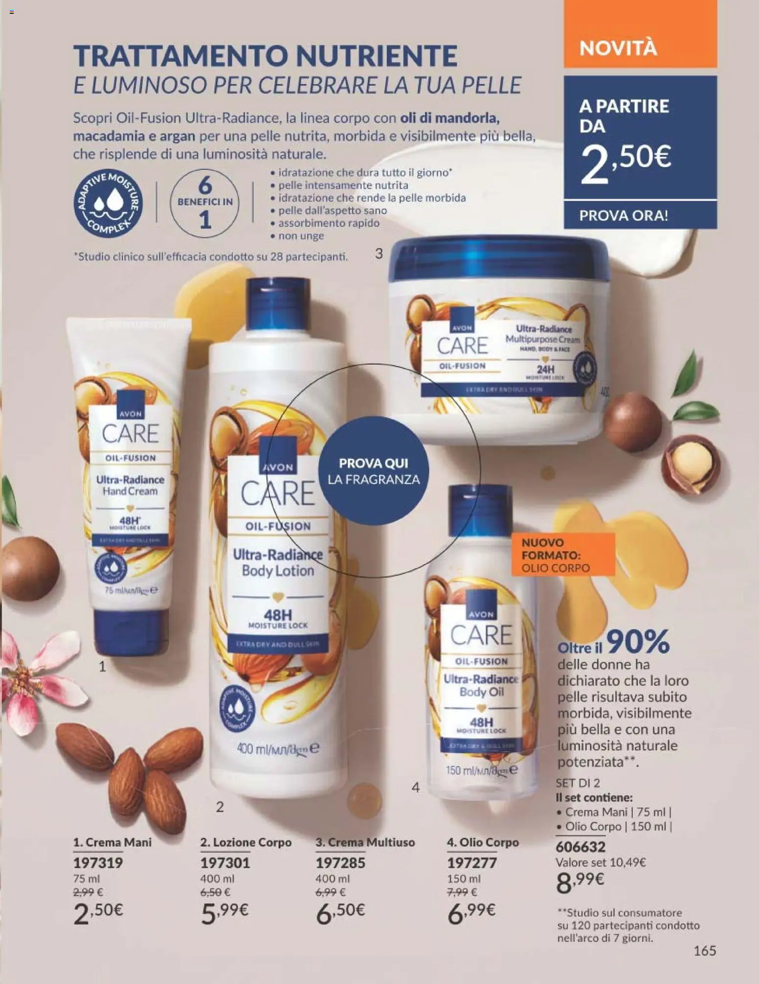 Volantino Avon del 01/08/2026 | Pagina: 165 | Prodotti: Crema, Olio corpo, Olio, Fragranza