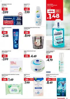 Anteprima del volantino bennet volantino Tutto a... valido a partire dal 09/07/2026 | Pagina: 17 | Prodotti: Shampoo, Crema, Dentifricio, Proteggi slip