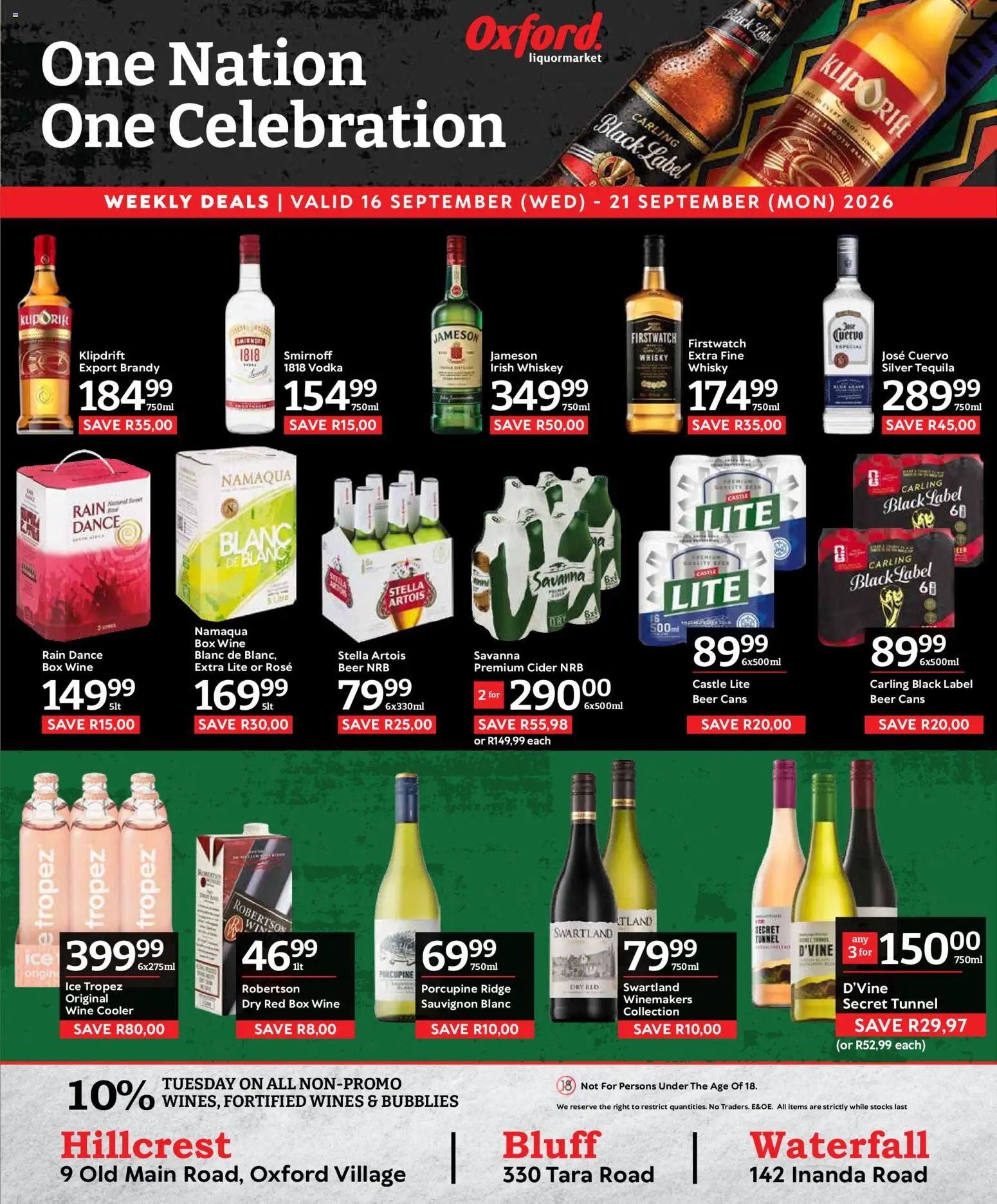 New Oxford Freshmarket catalogue – valid from 16/09/2026 | Page: 16 | Products: Cider, Tequila, Beer, Vodka