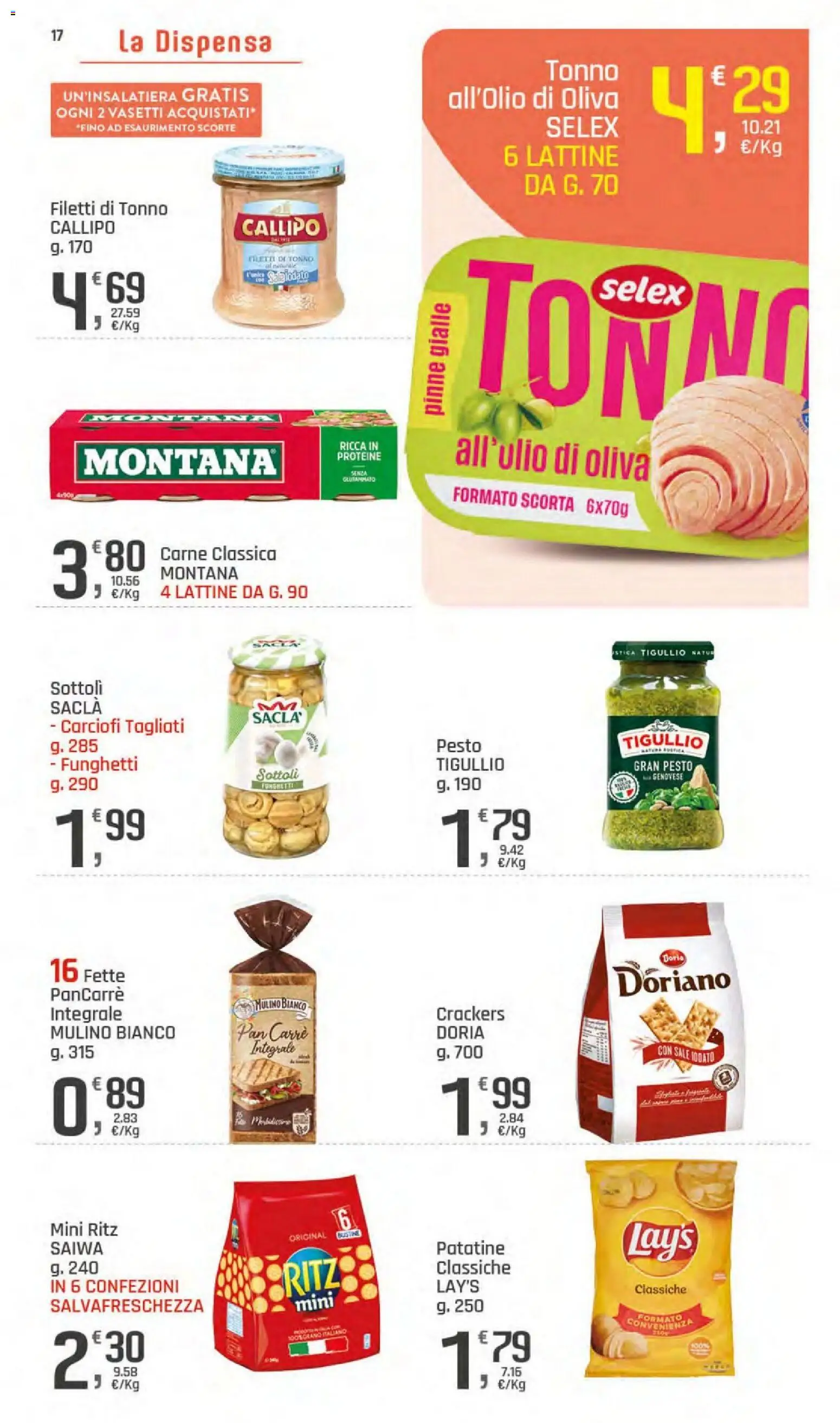Volantino DOK del 23/07/2026 | Pagina: 17 | Prodotti: Patatine, Sale, Carciofi, Tonno