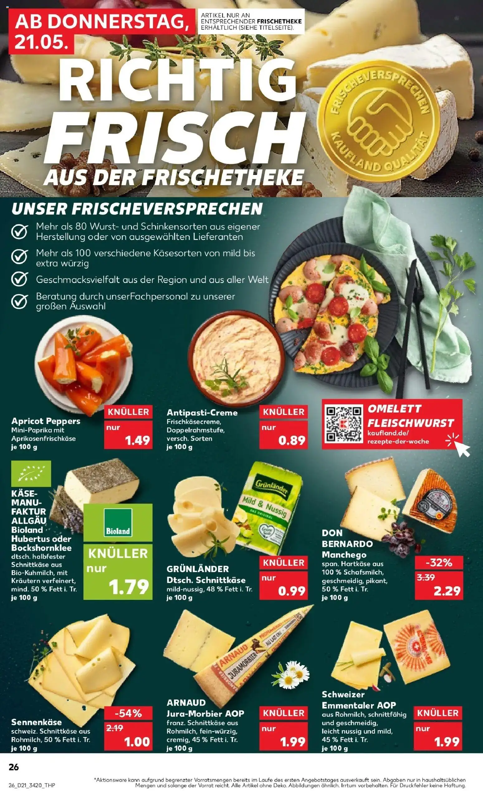 Kaufland Prospekt Gardelegen – gültig ab 21.05.2026 | Seite: 26 | Produkte: Käse, Grunlander, Wurst