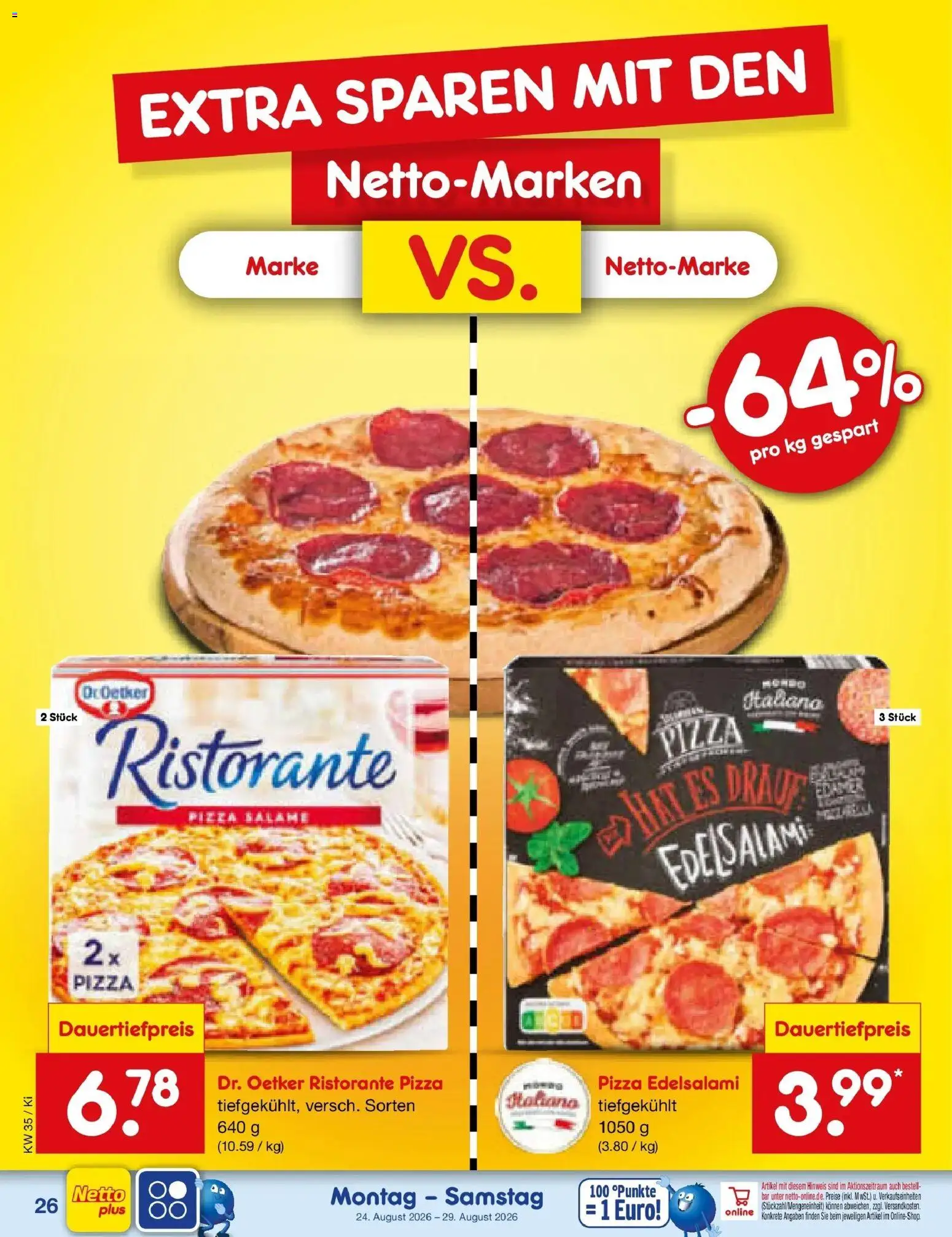 Netto Marken-Discount Prospekt Bad Friedrichshall (ab 24.08.2026) » Angebote | Seite: 38 | Produkte: Ristorante, Edamer, Pizza