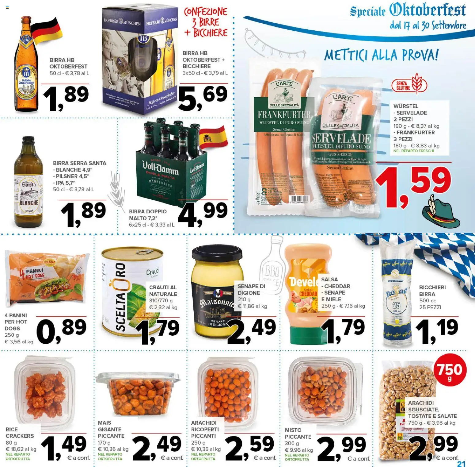 Volantino Todis del 17/09/2026 | Pagina: 21 | Prodotti: Senza glutine, Salsa, Crackers, Forno
