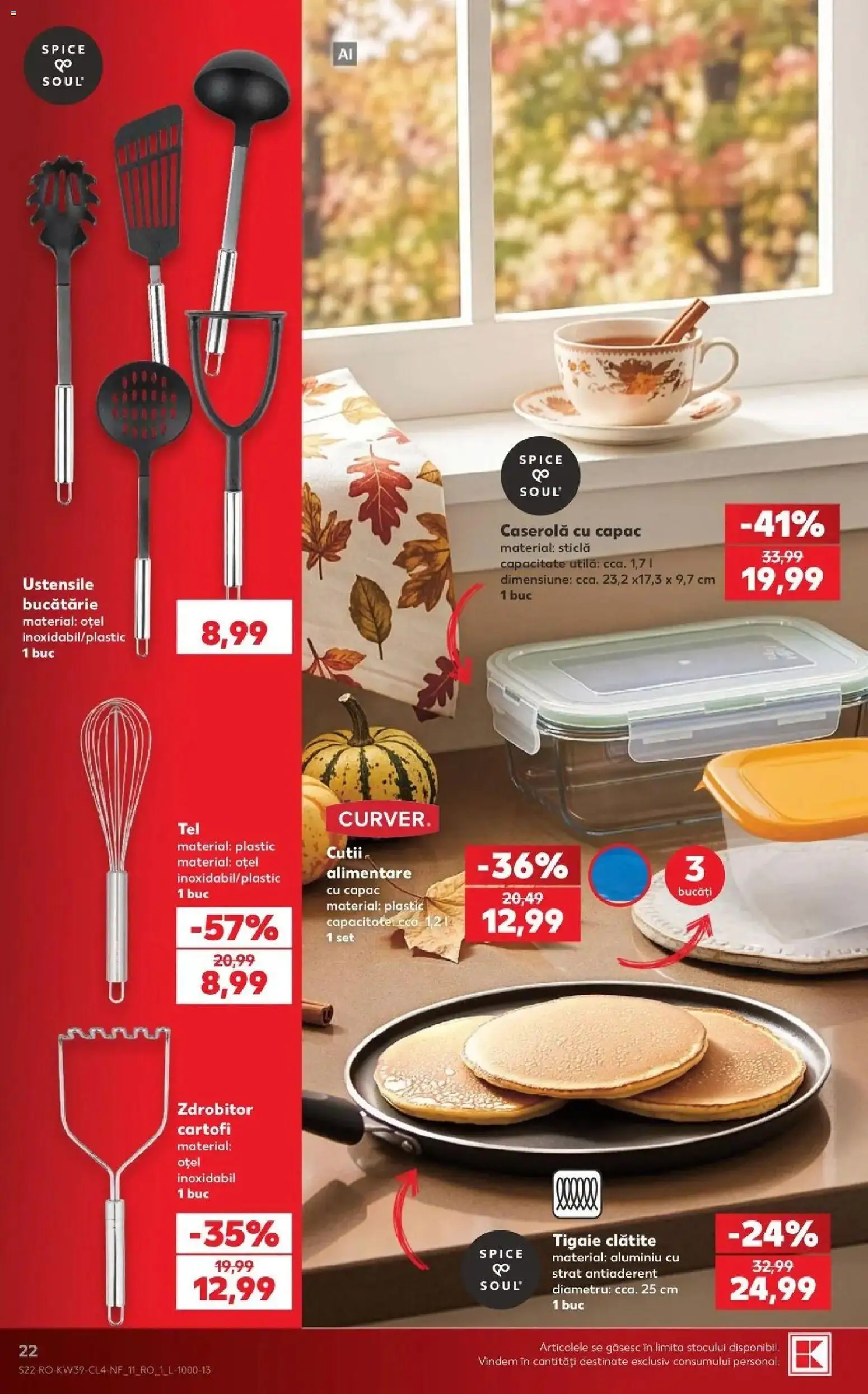 Kaufland Viseu de Sus 23.09.2026 - Revista si Oferta | Pagină: 22 | Produse: Tigaie, Bucătărie, Clătite, Cartofi