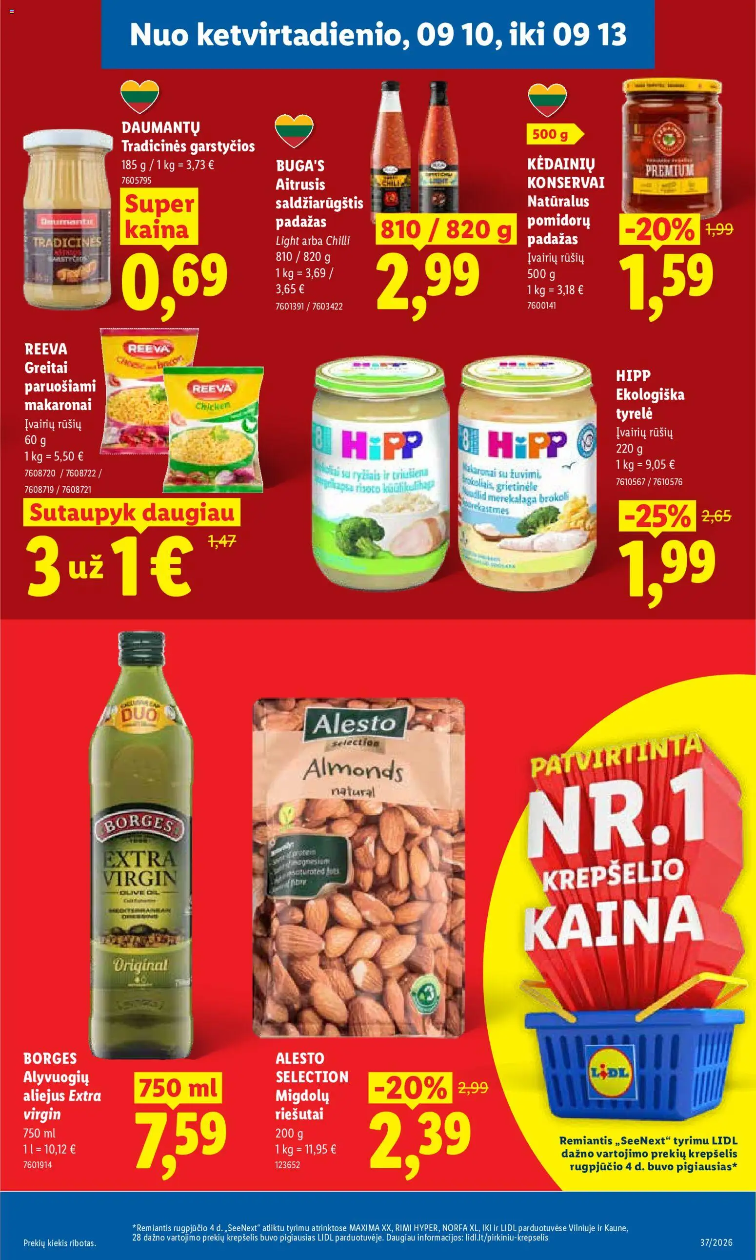 LIDL akcijos nuo 2026.09.07 | Puslapis: 31 | Prekių: Riešutai, Konservai, Padažas, Makaronai